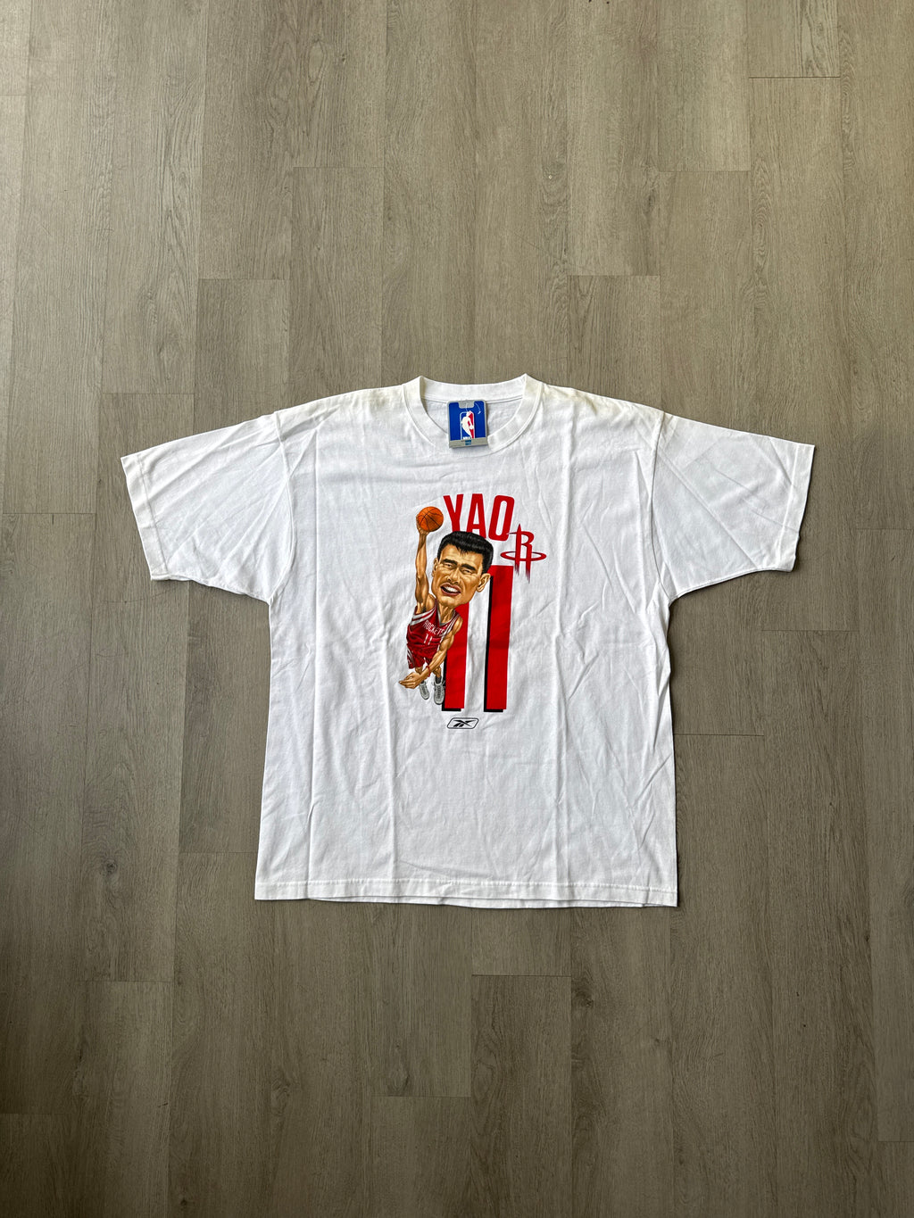 Vintage Reebok Yao Ming Houston Rockets Caricature Tee