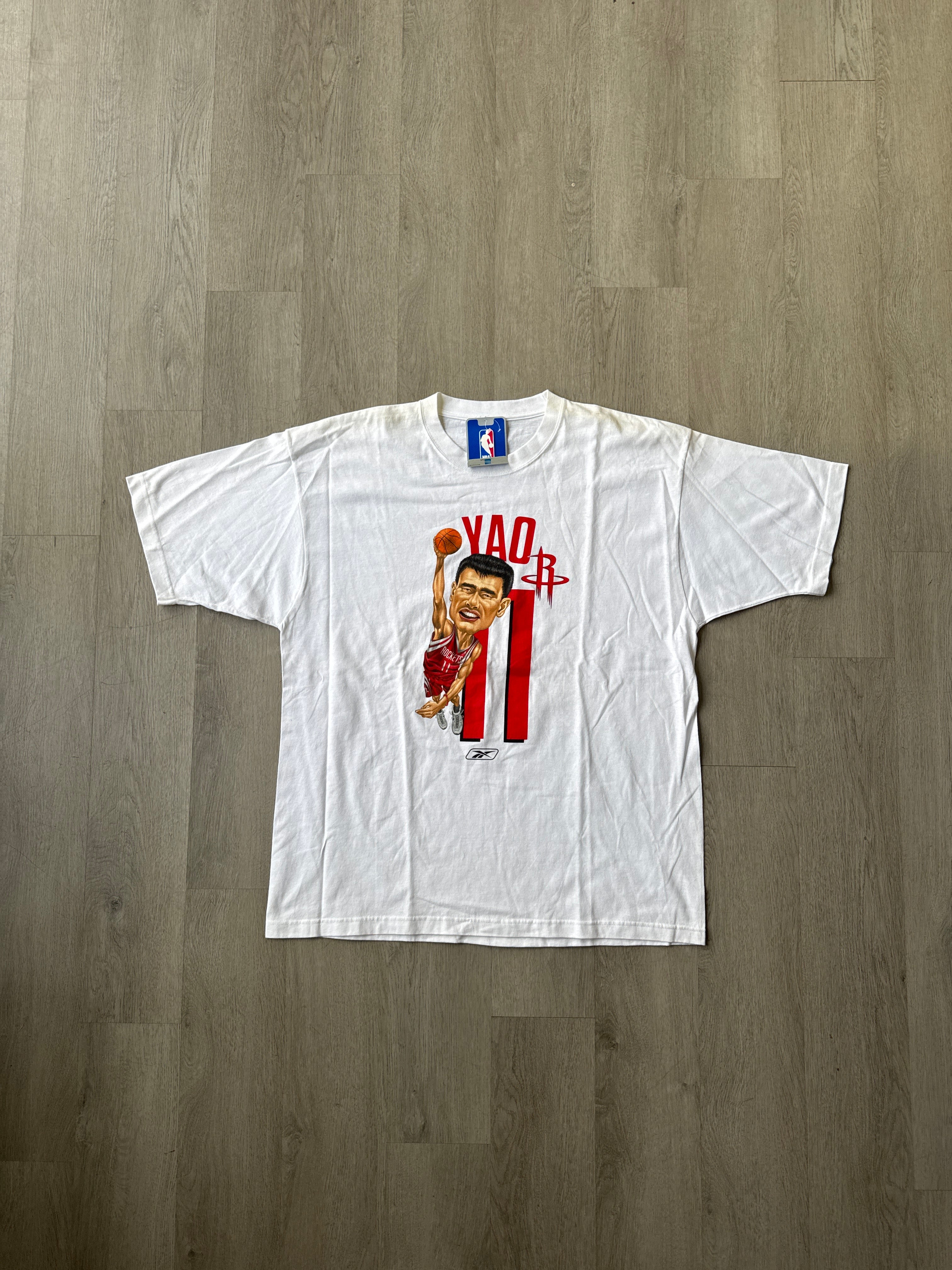 Vintage Reebok Yao Ming Houston Rockets Caricature Tee