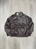 Brown Cisono Faux Leather Motorcycle Jacket