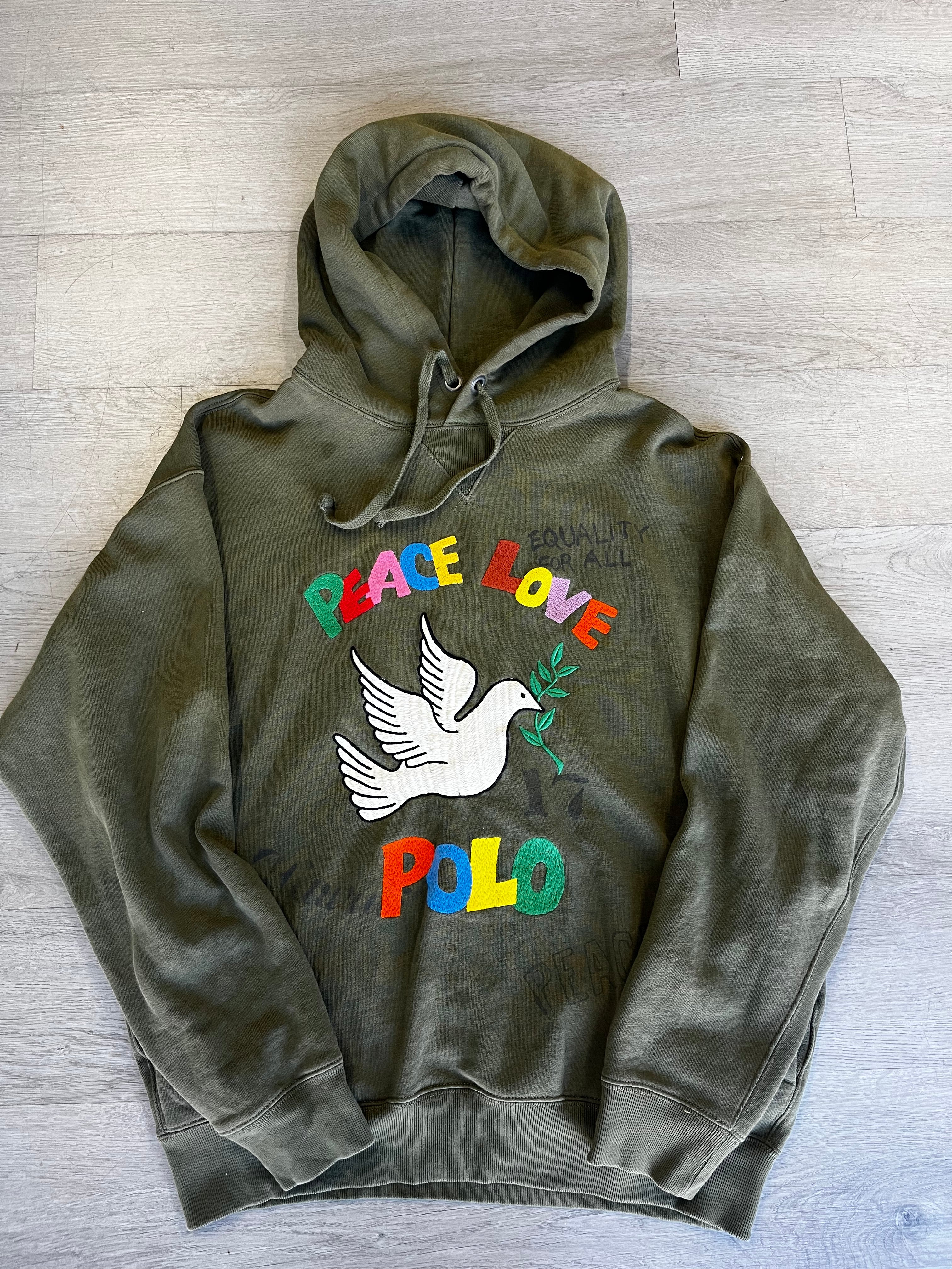 Pre-Owned Polo Ralph Lauren Peace and Love Hoodie