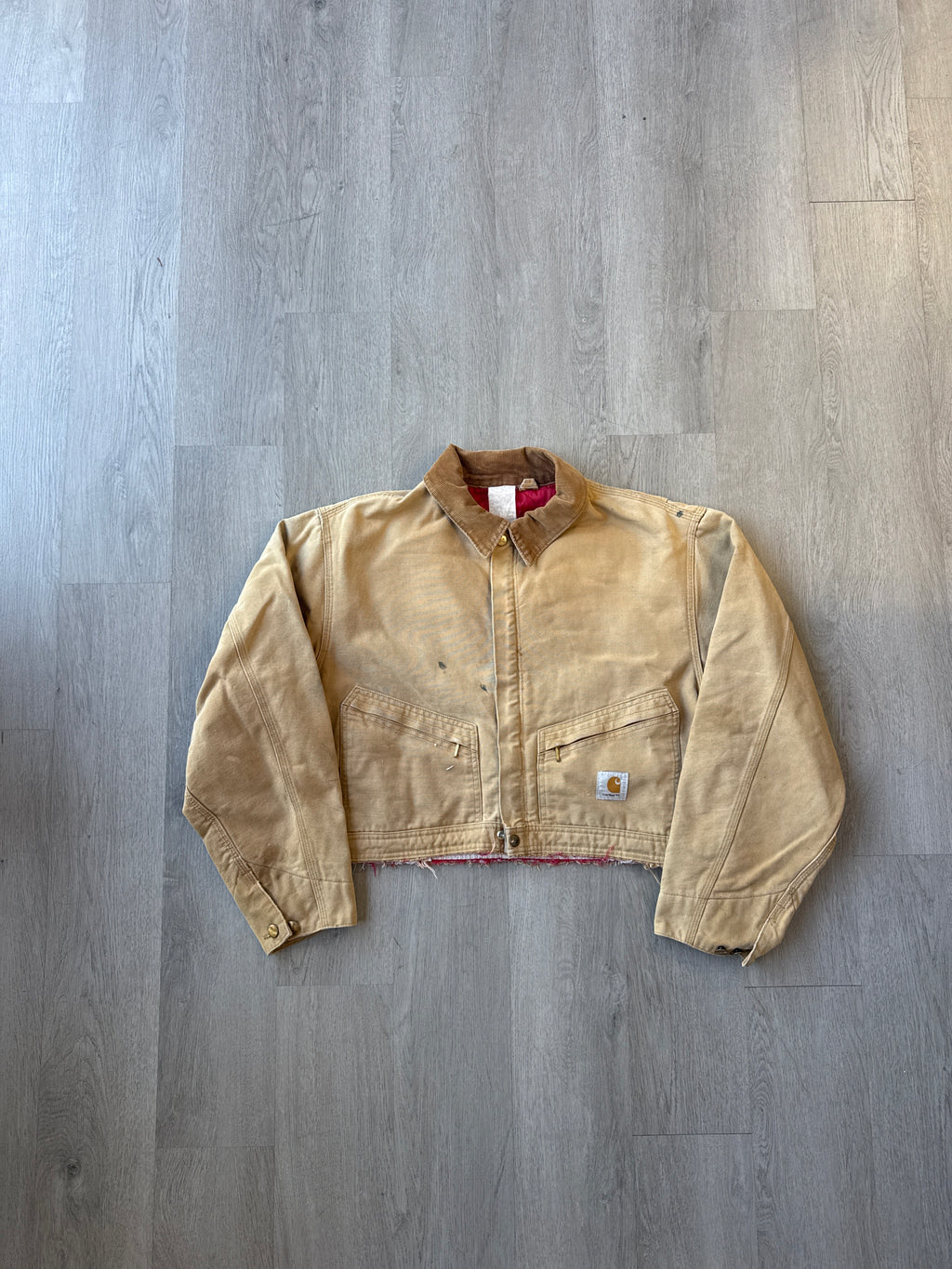 Carhartt Women’s Cropped Distressed Tan Jacket