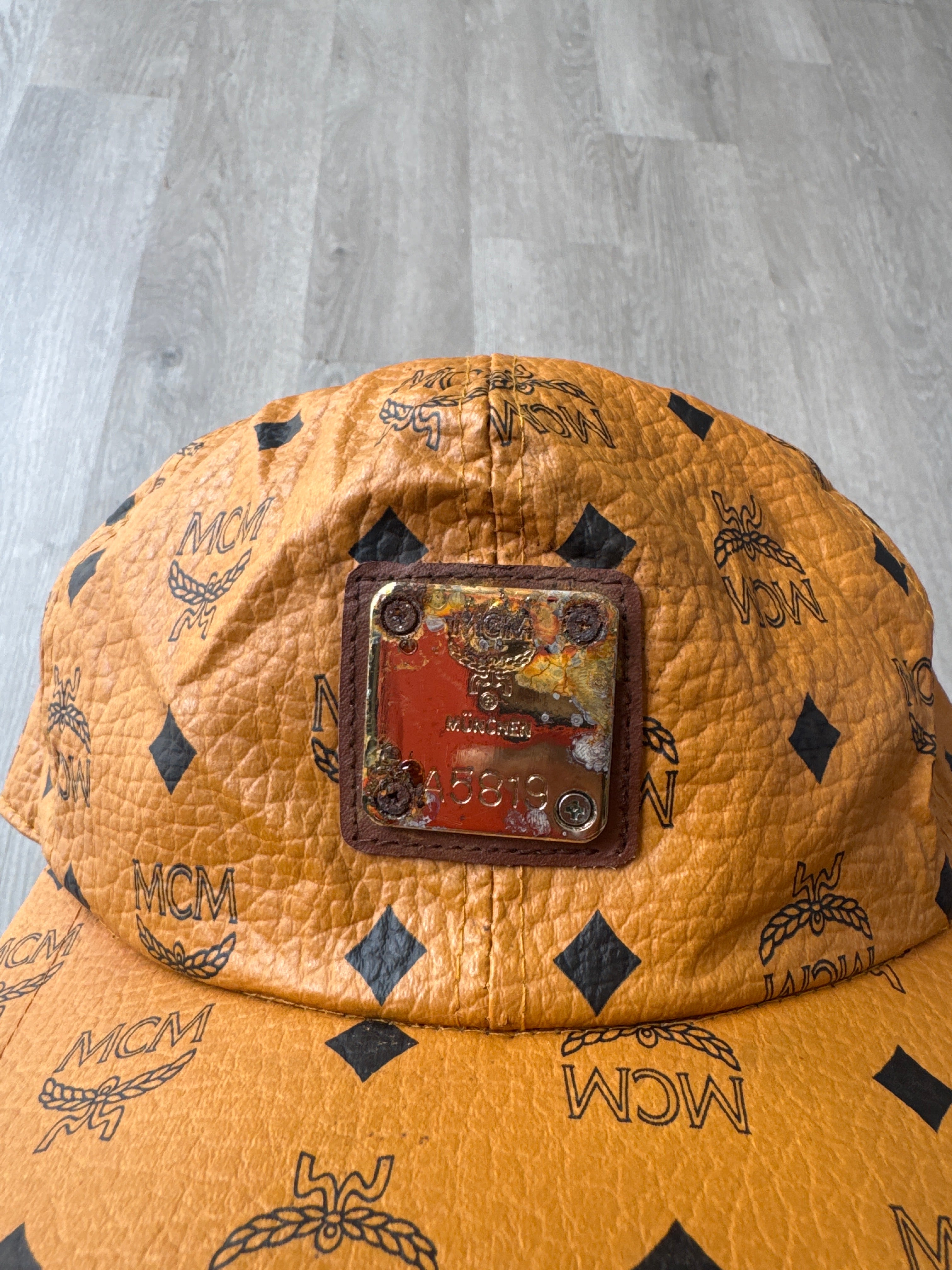 Vintage 90s MCM München Monogram Snap Back Hat