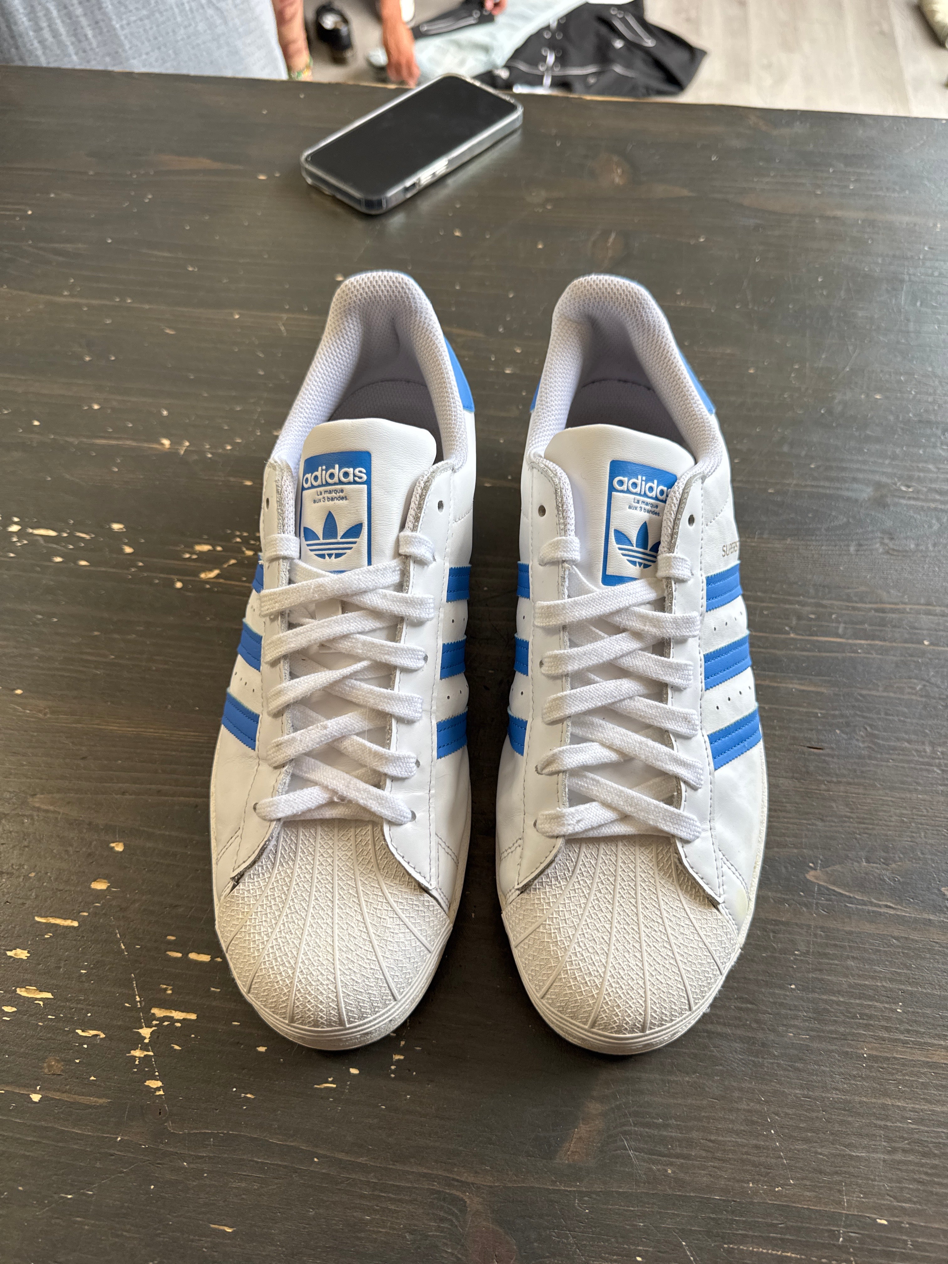 Pre-owned Adidas Superstar White True Blue