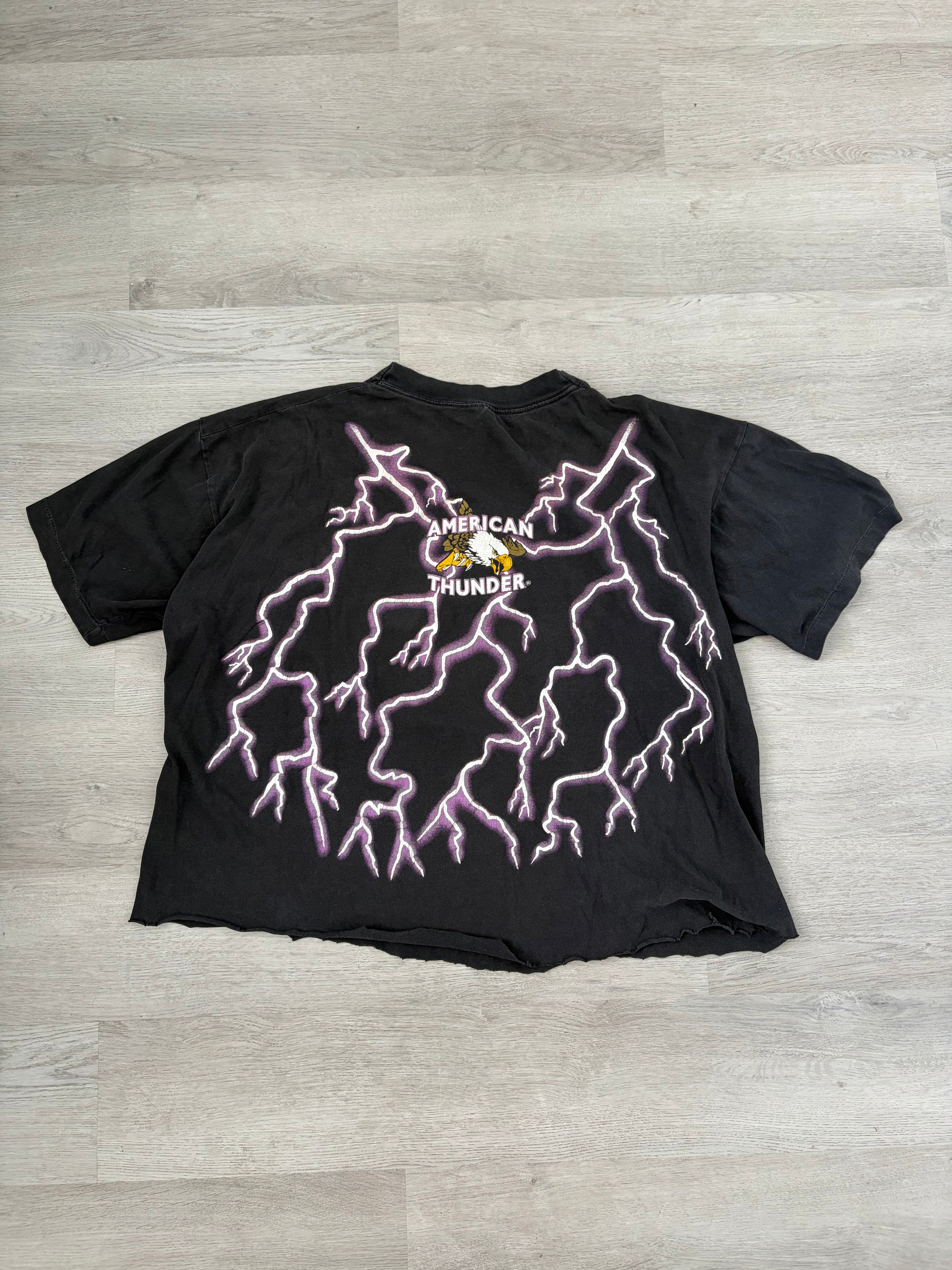 Vintage American Thunder Eagle Lightning Graphic Tee – Ageless SC