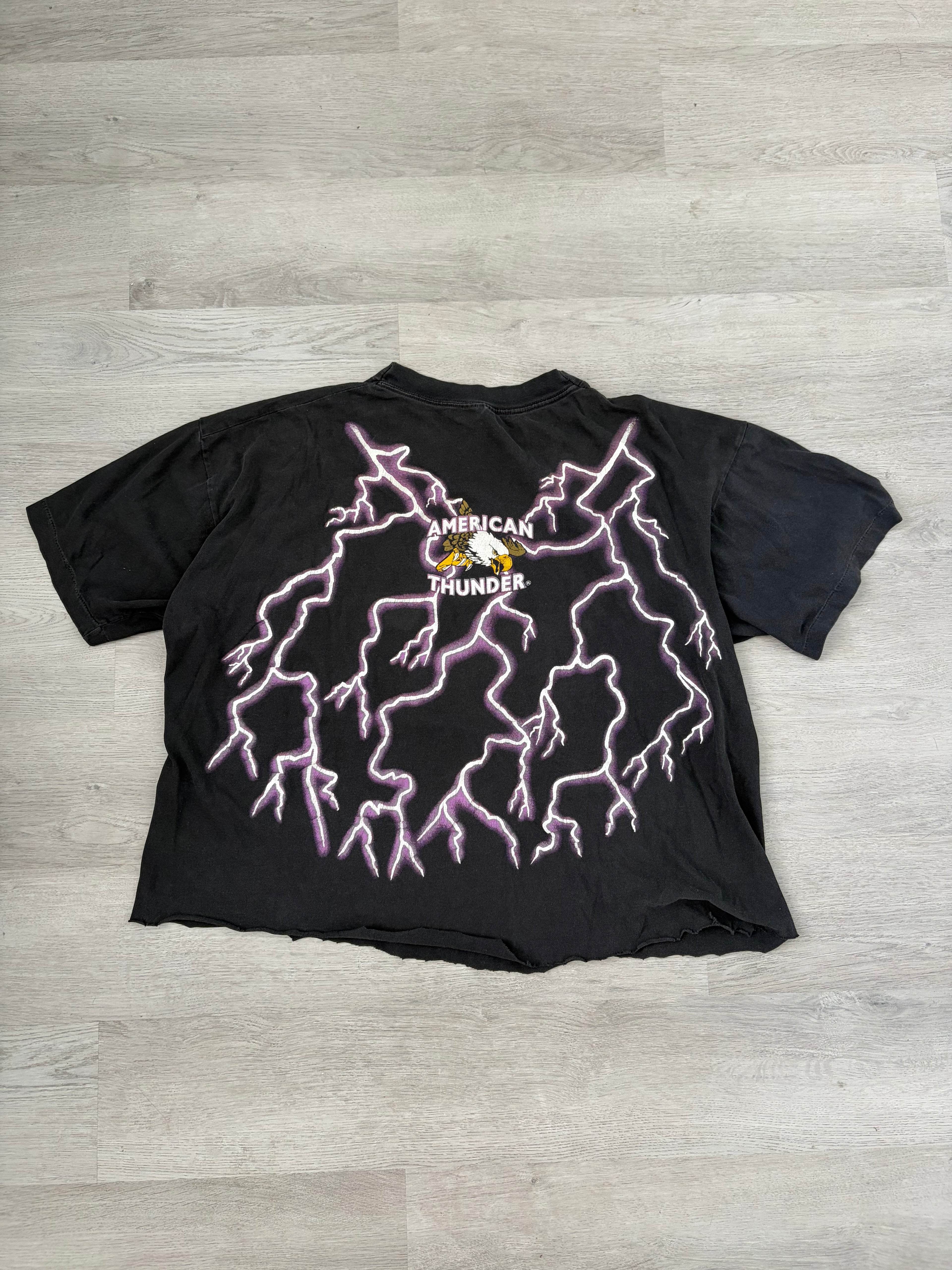 Vintage American Thunder Eagle Lightning Graphic Tee