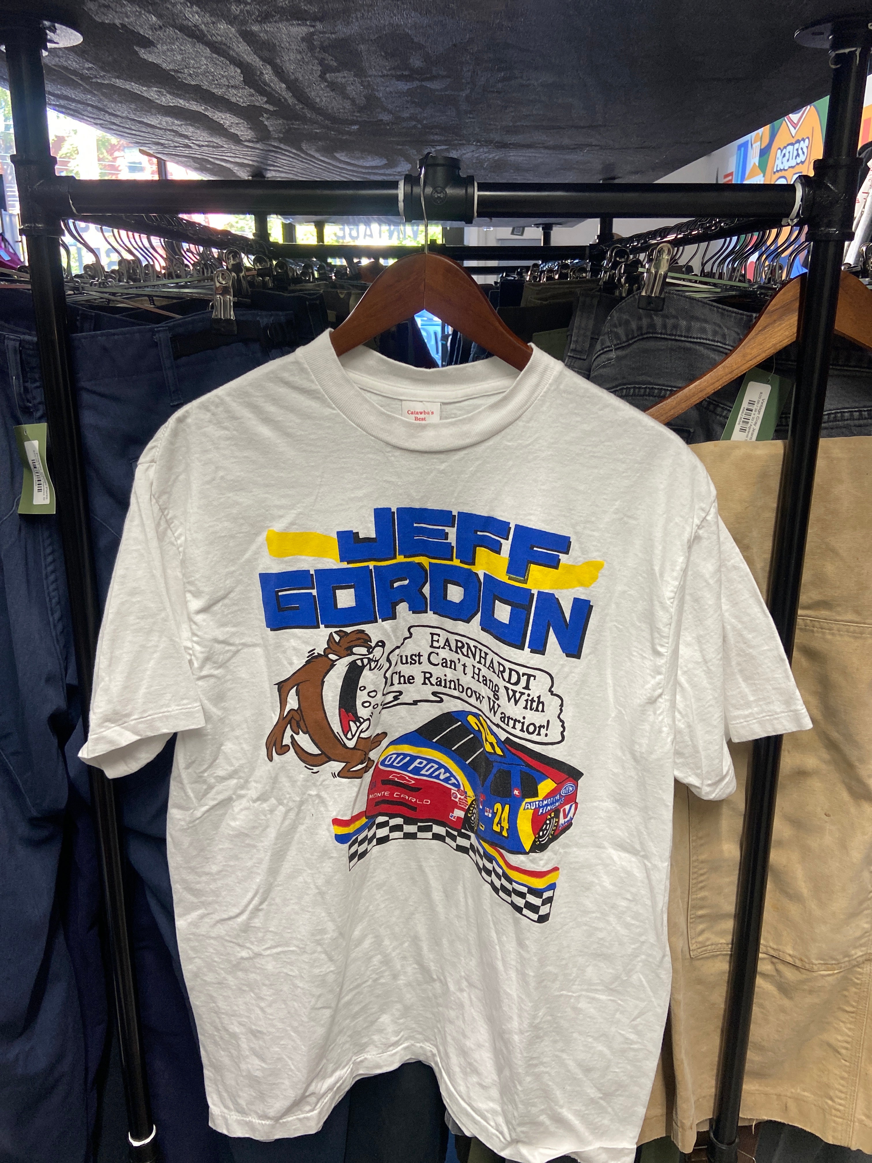 Vintage White Taz Jeff Gordon NASCAR Tee