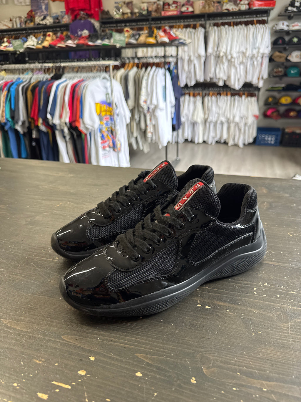 Pre-owned Prada America’s Cup Black Patent Leather
