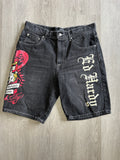 Vintage Y2K Ed Hardy Denim Love Hard Die Young Jorts