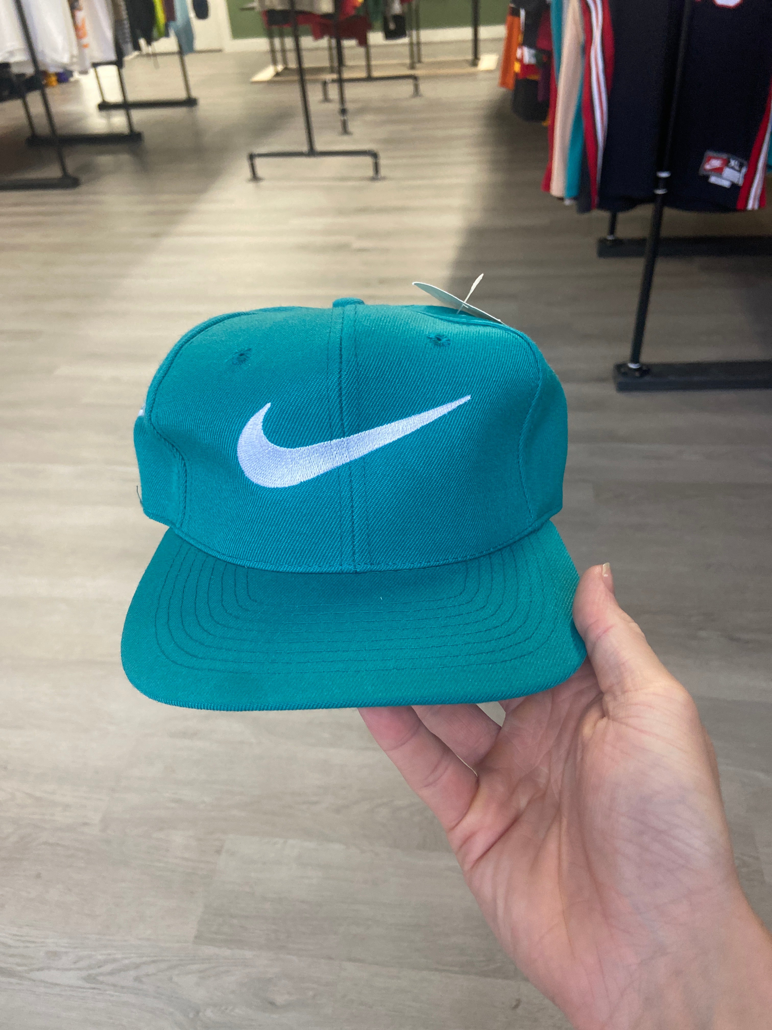 Vintage Teal Nike Elastic Fitted Hat