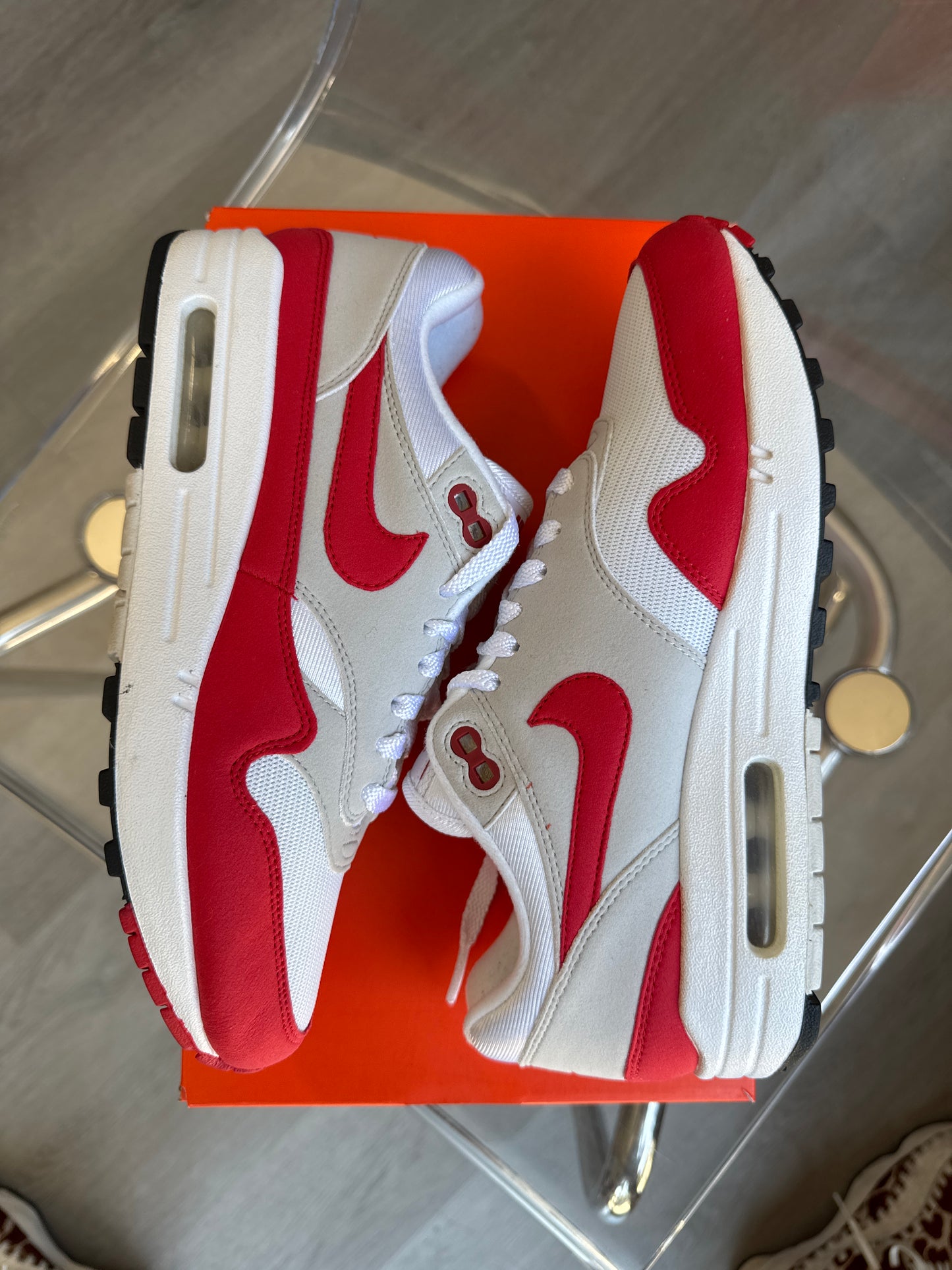 Pre-owned Nike Air Max 1 Anniversary Red (2017/2018 Restock Pair)