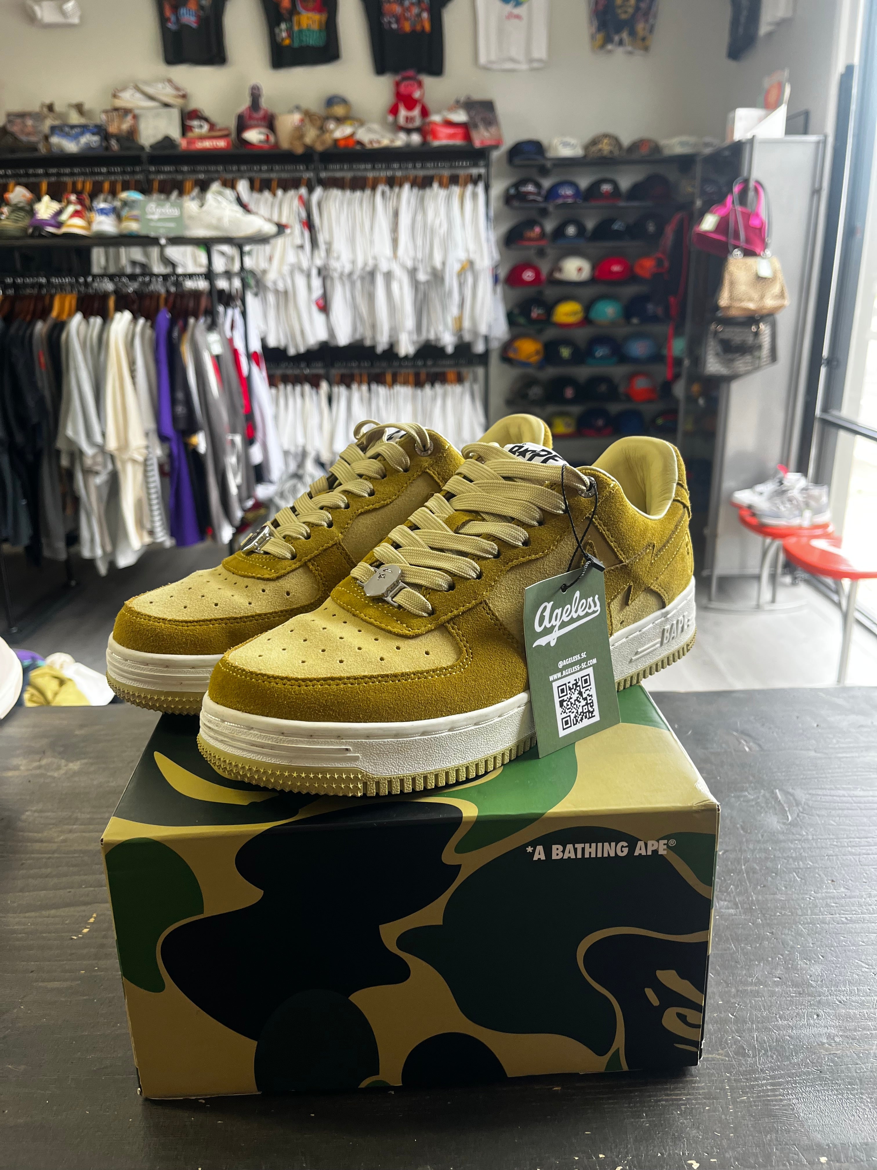 Pre-owned A Bathing Ape Bape Sta Suede Yellow
