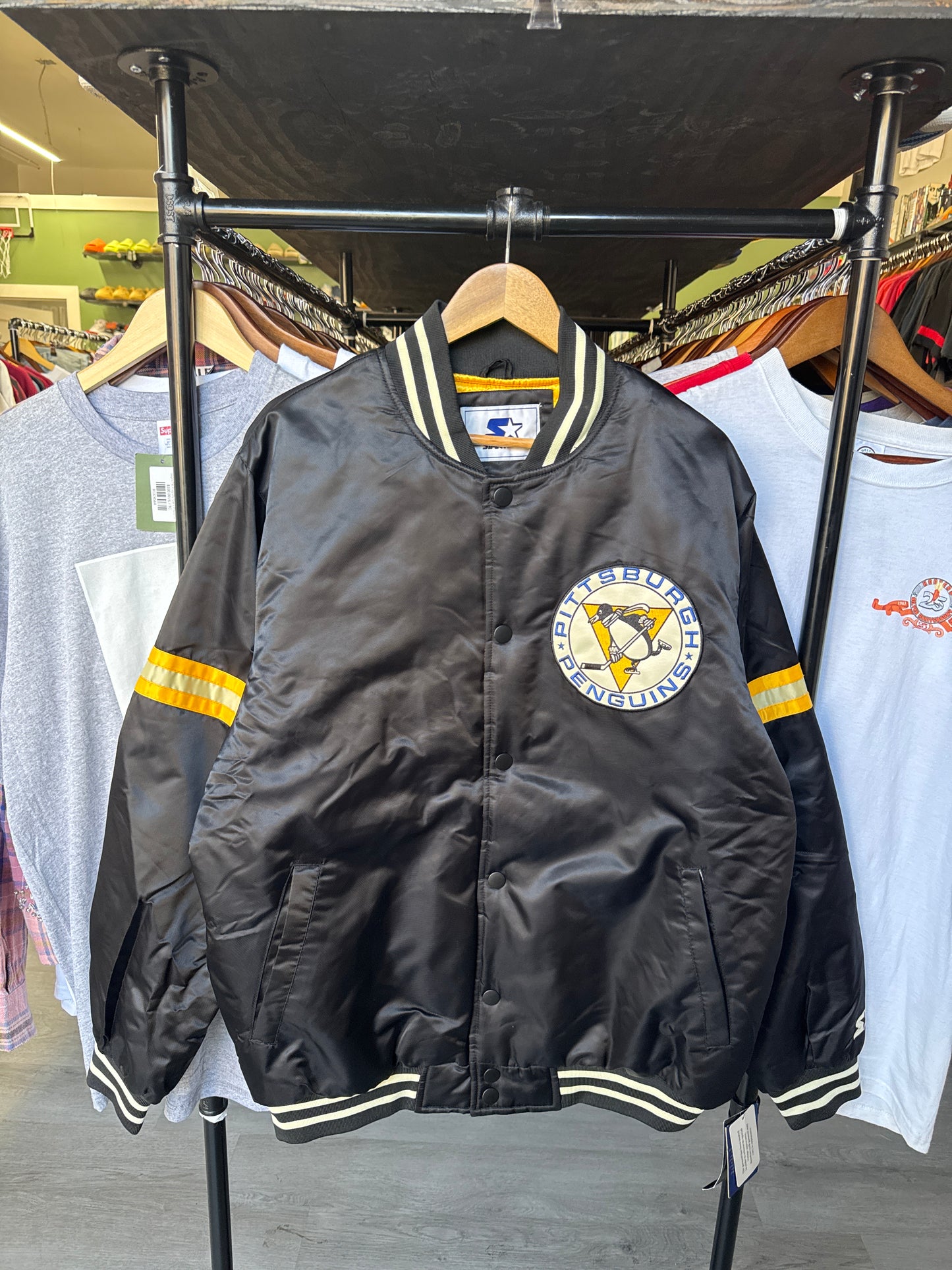 Starter Pittsburgh Penguins NHL Satin Bomber Jacket