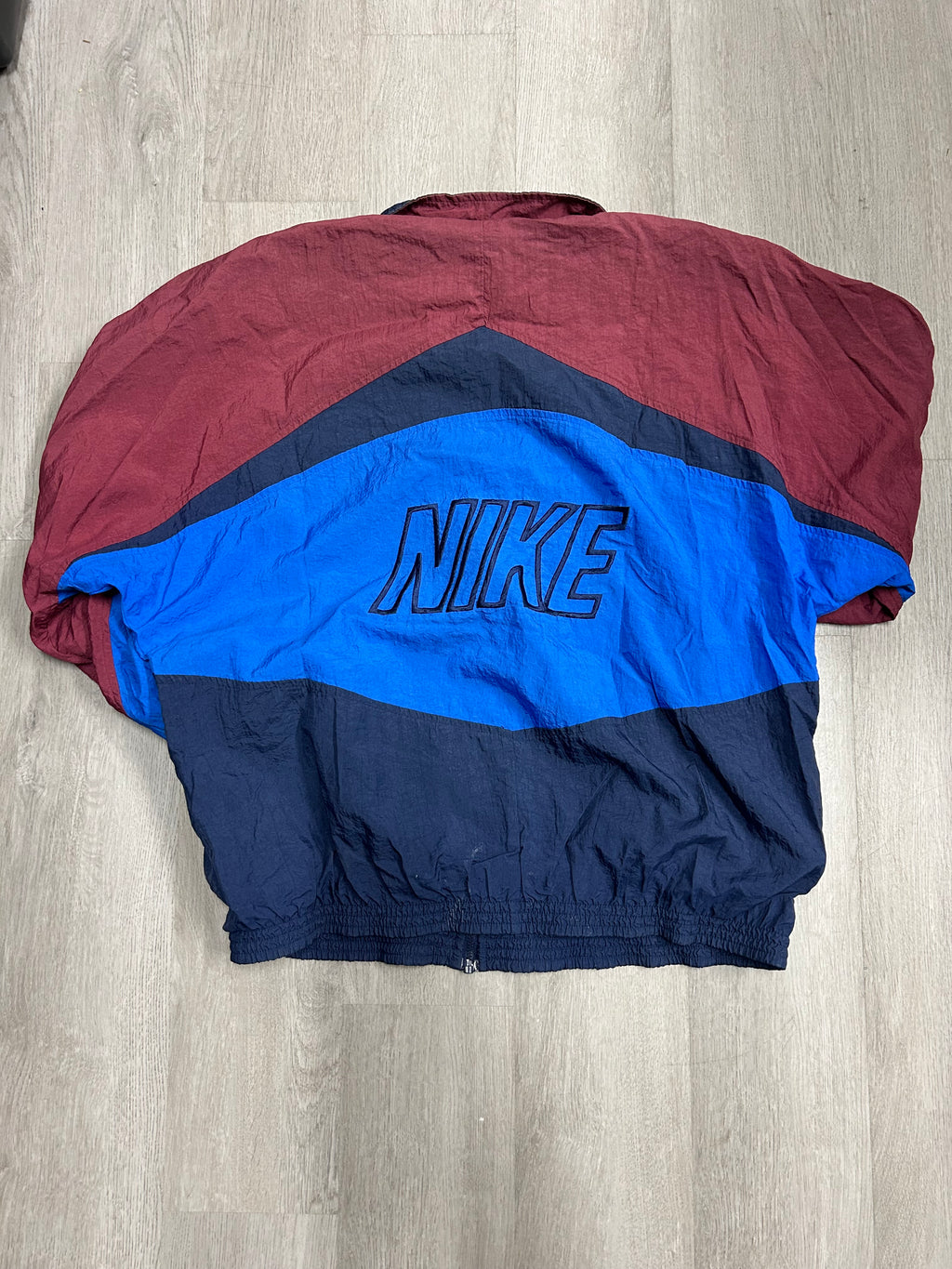 Vintage Nike Blue and Maroon Block Panels Windbreaker Jacket