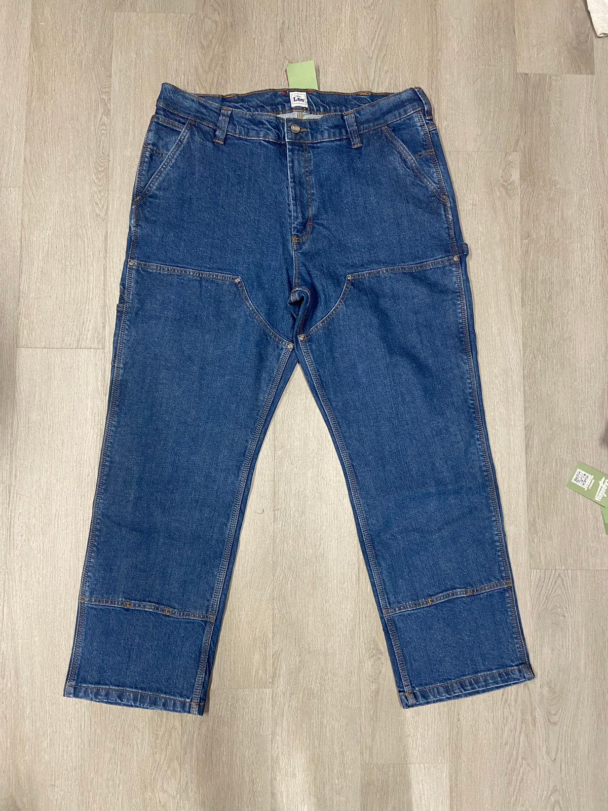Lee Brand Stone Wash Double Knee Denim Jeans