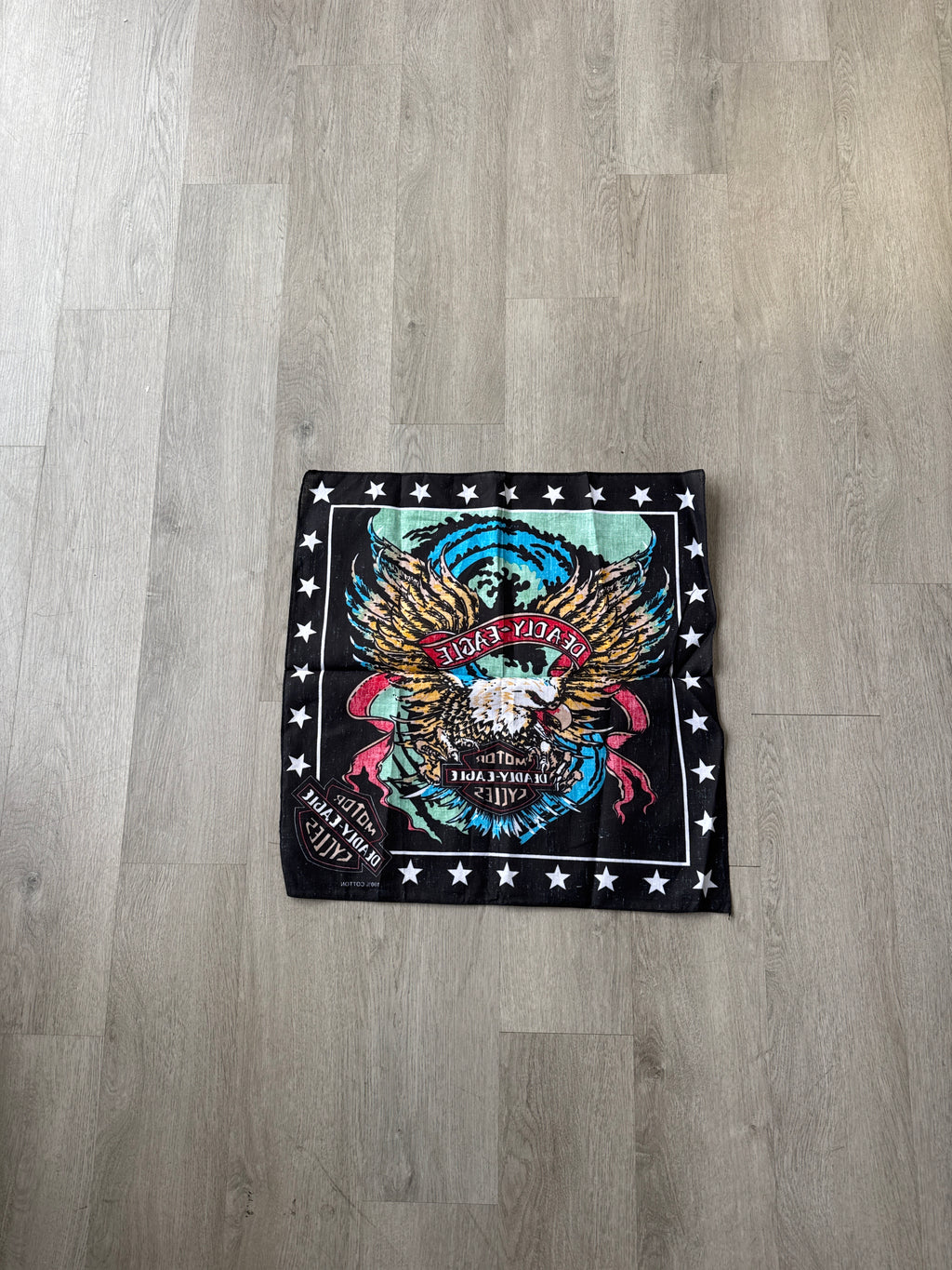 Vintage Harley Davidson Motor Deadly Eagle Cycles Bandana Scarf