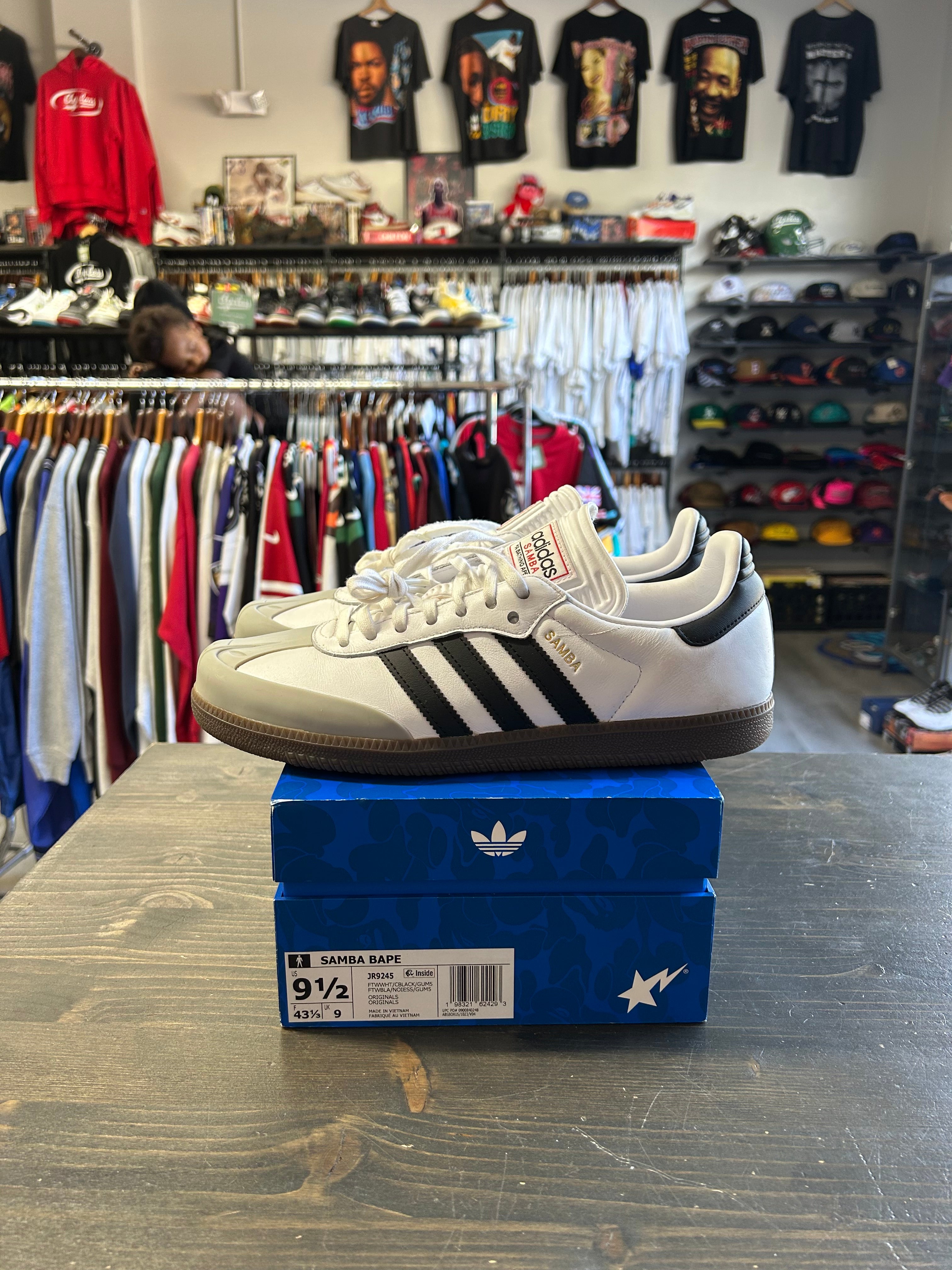 Pre-Owned Adidas Samba Bape White Black Gum