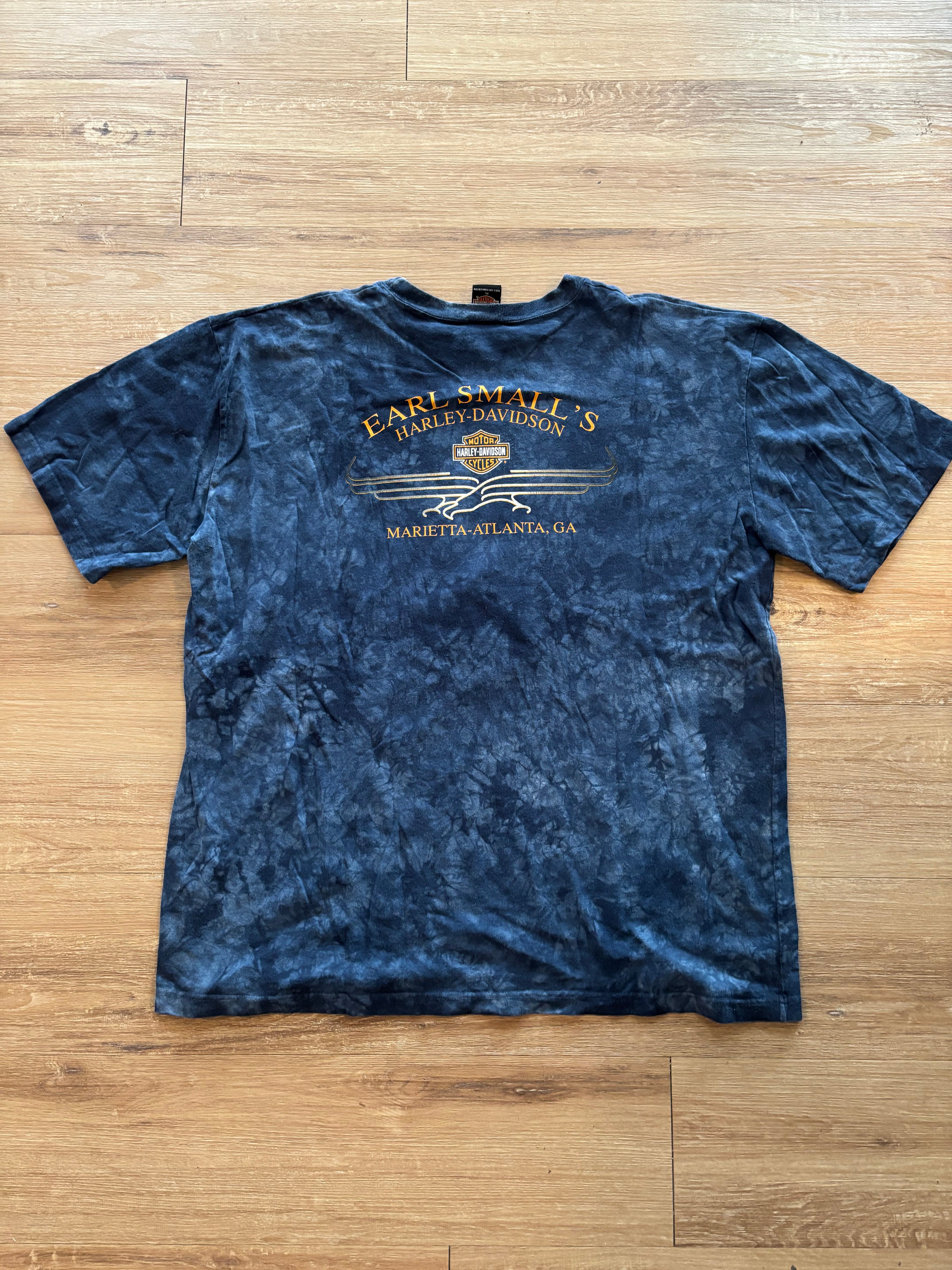 Vintage 1990s Tie Dye Harley Davidson Eagle Tee