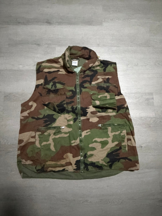 Vintage Camo Print Vest