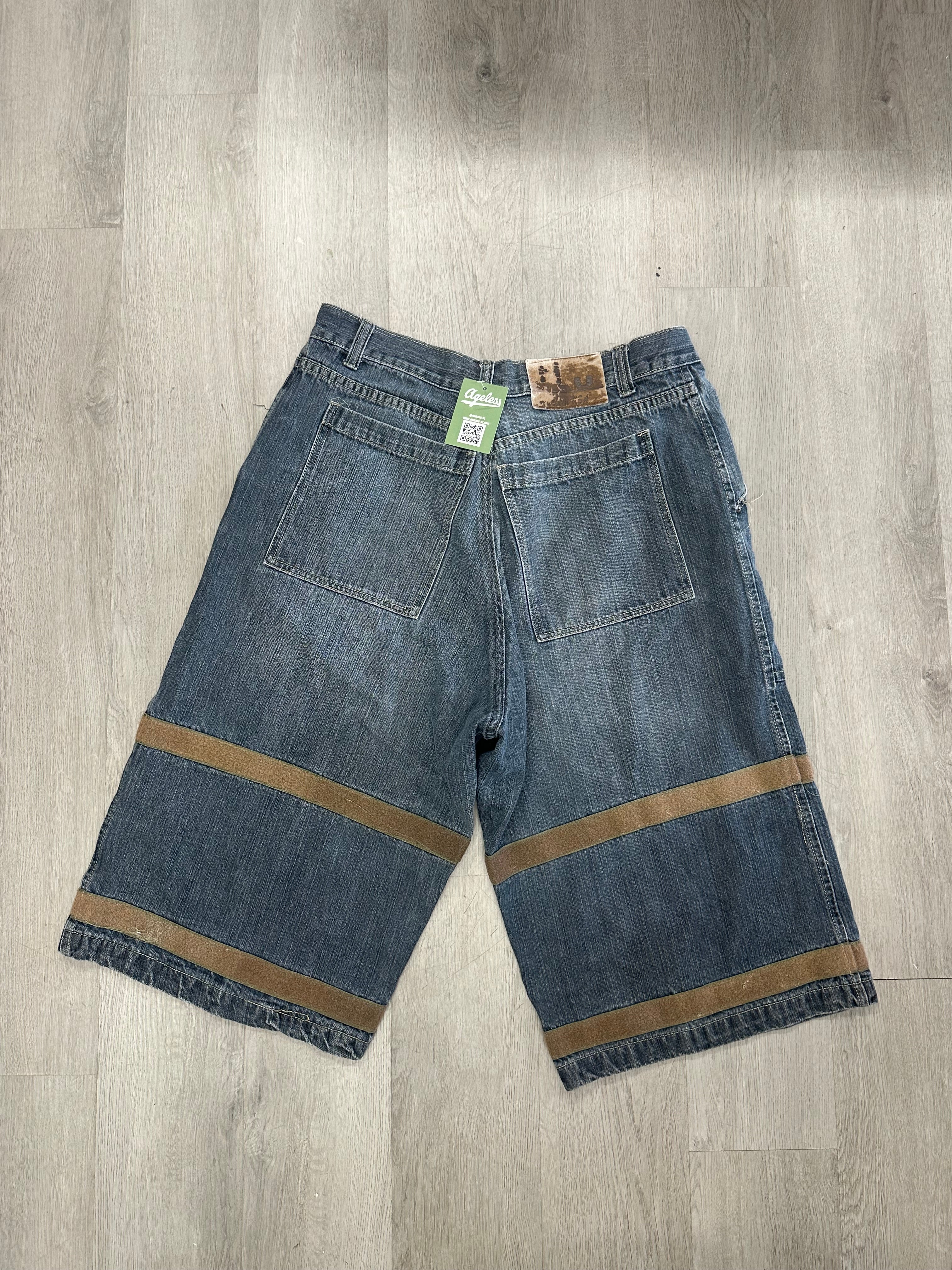 Harlem USA Y2K Baggy Leg Denim Jean Shorts Jorts