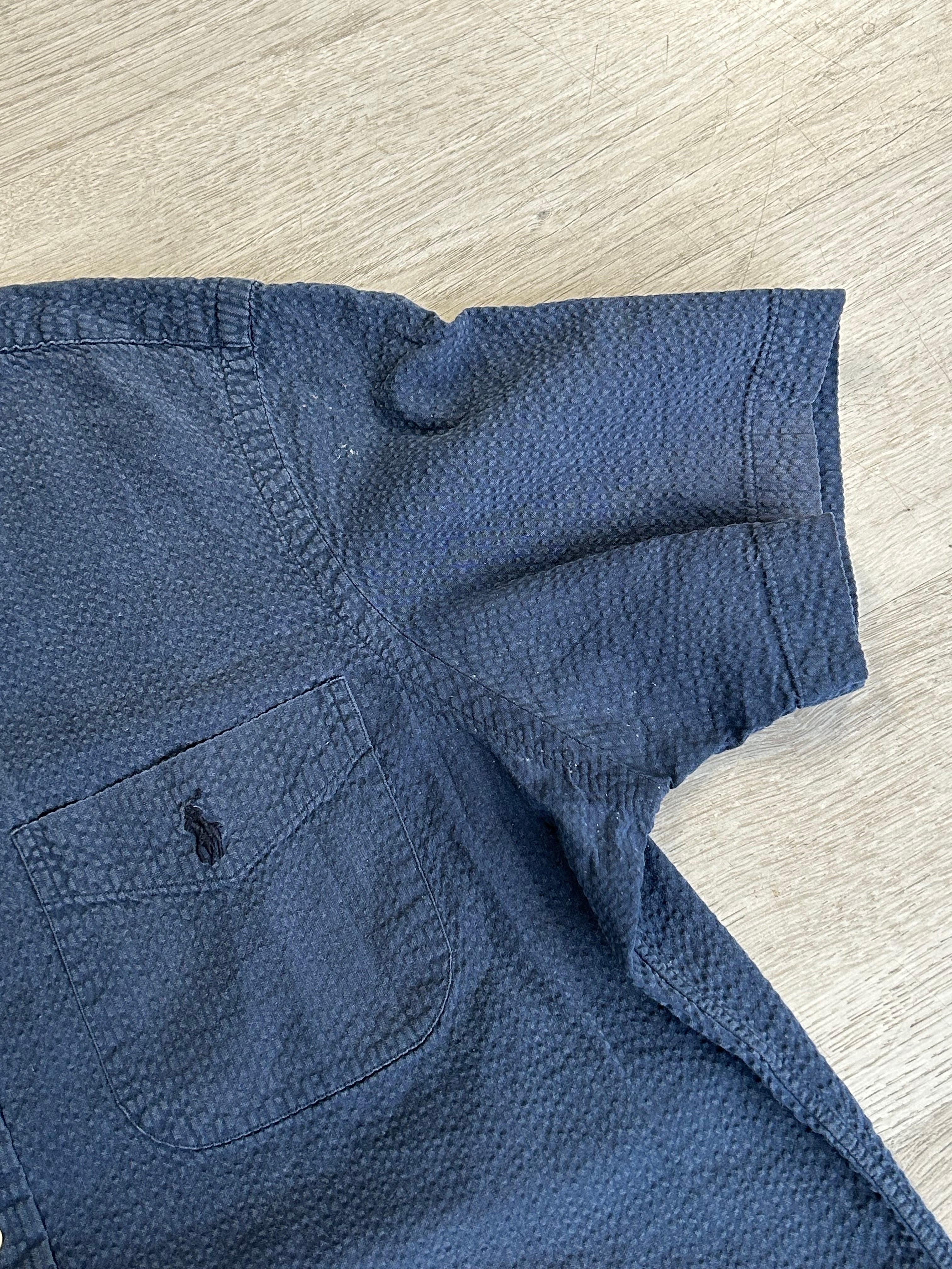 Ralph Lauren Navy Blue Linen Button Up Shirt