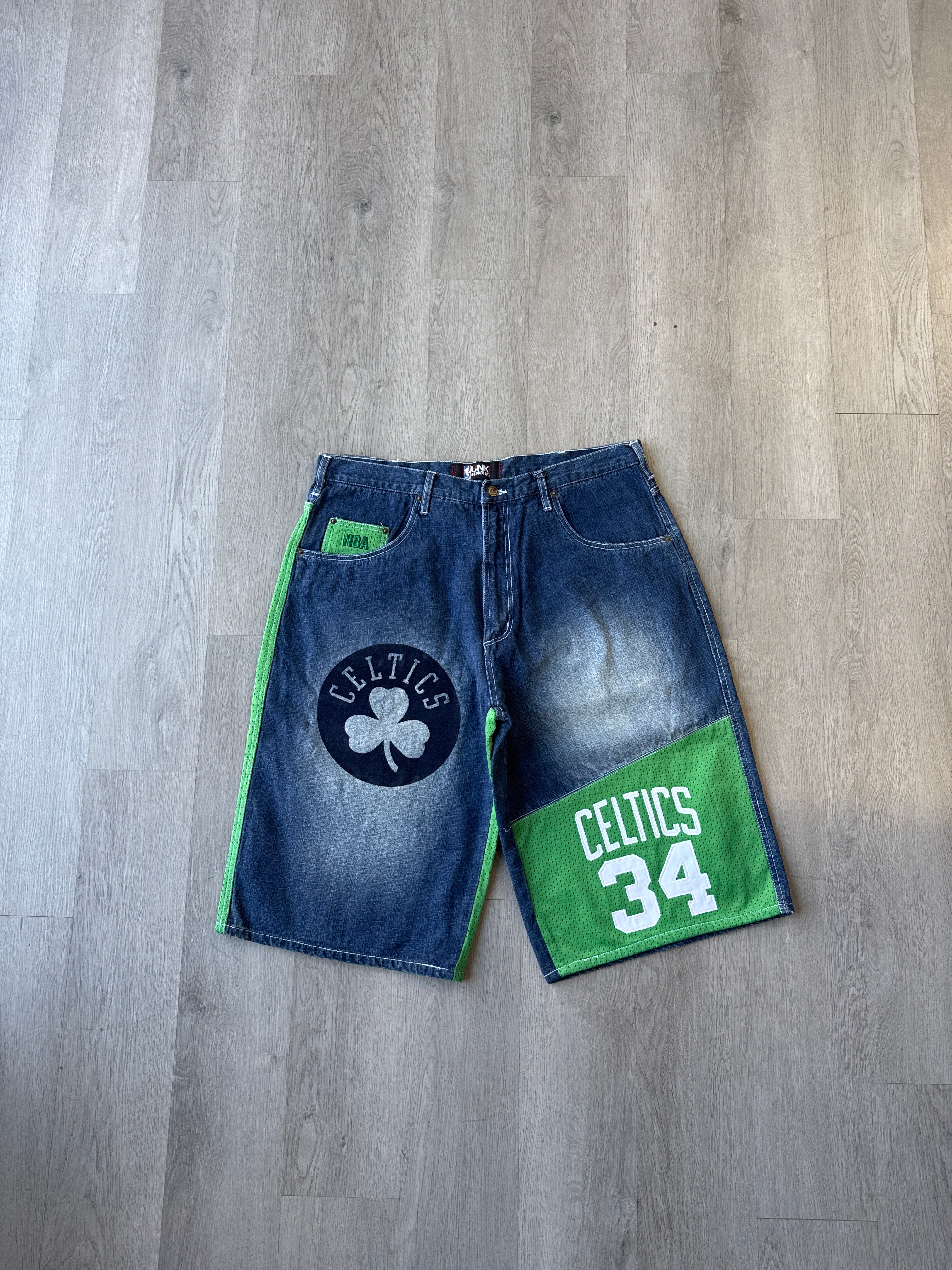 Y2K UNK Boston Celtics Paul Pierce Denim Shorts