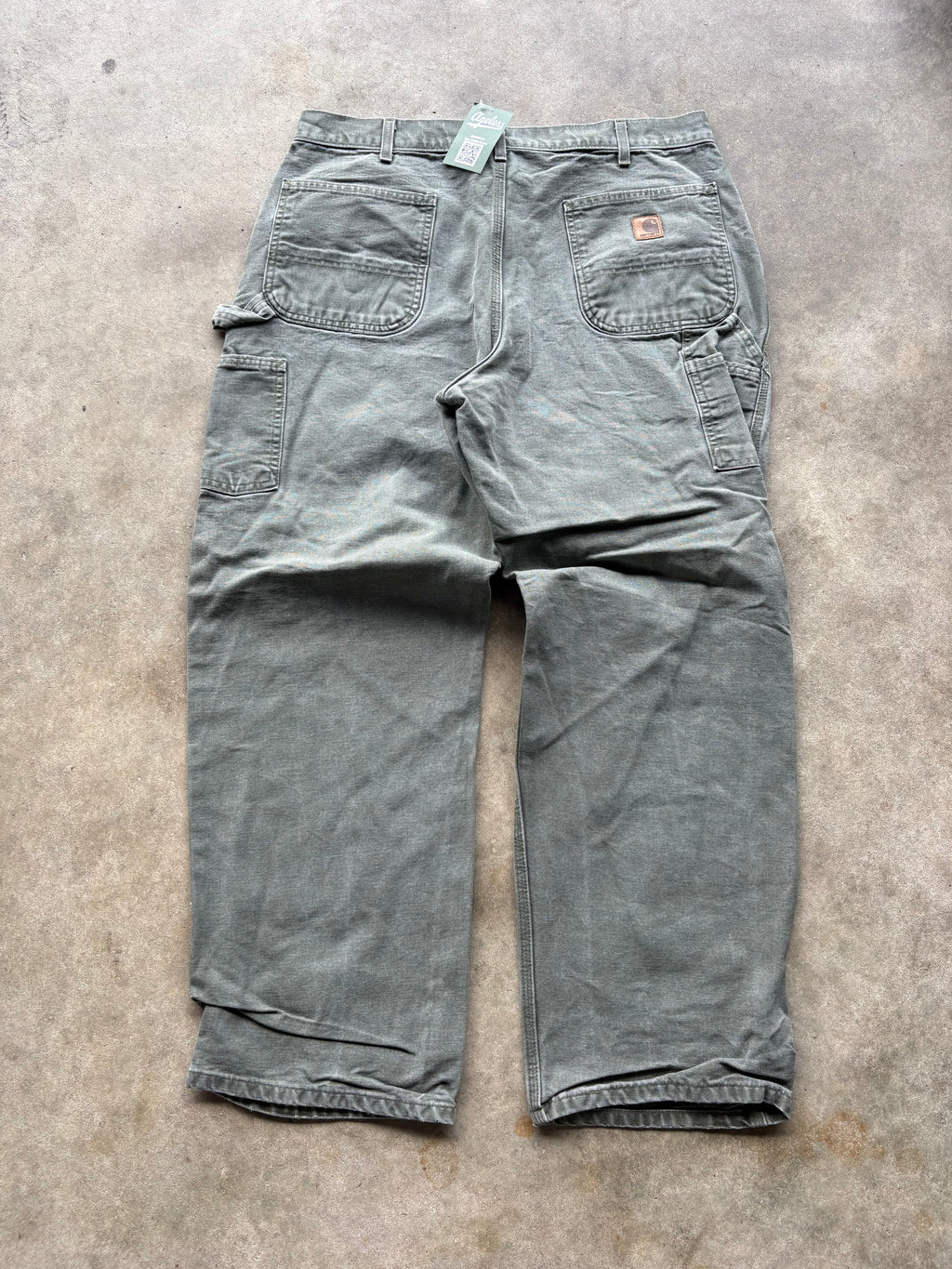 Vintage Green Faded Carhartt Carpenter Pants