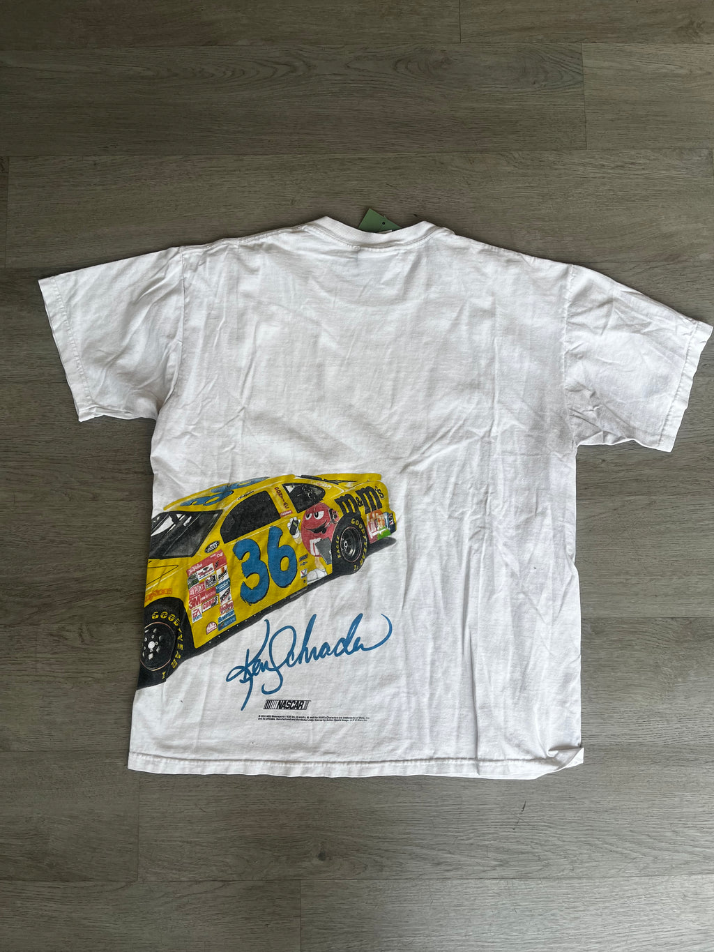 Vintage NASCAR Driver Kenny Schrader M&M's Racing Car Tee