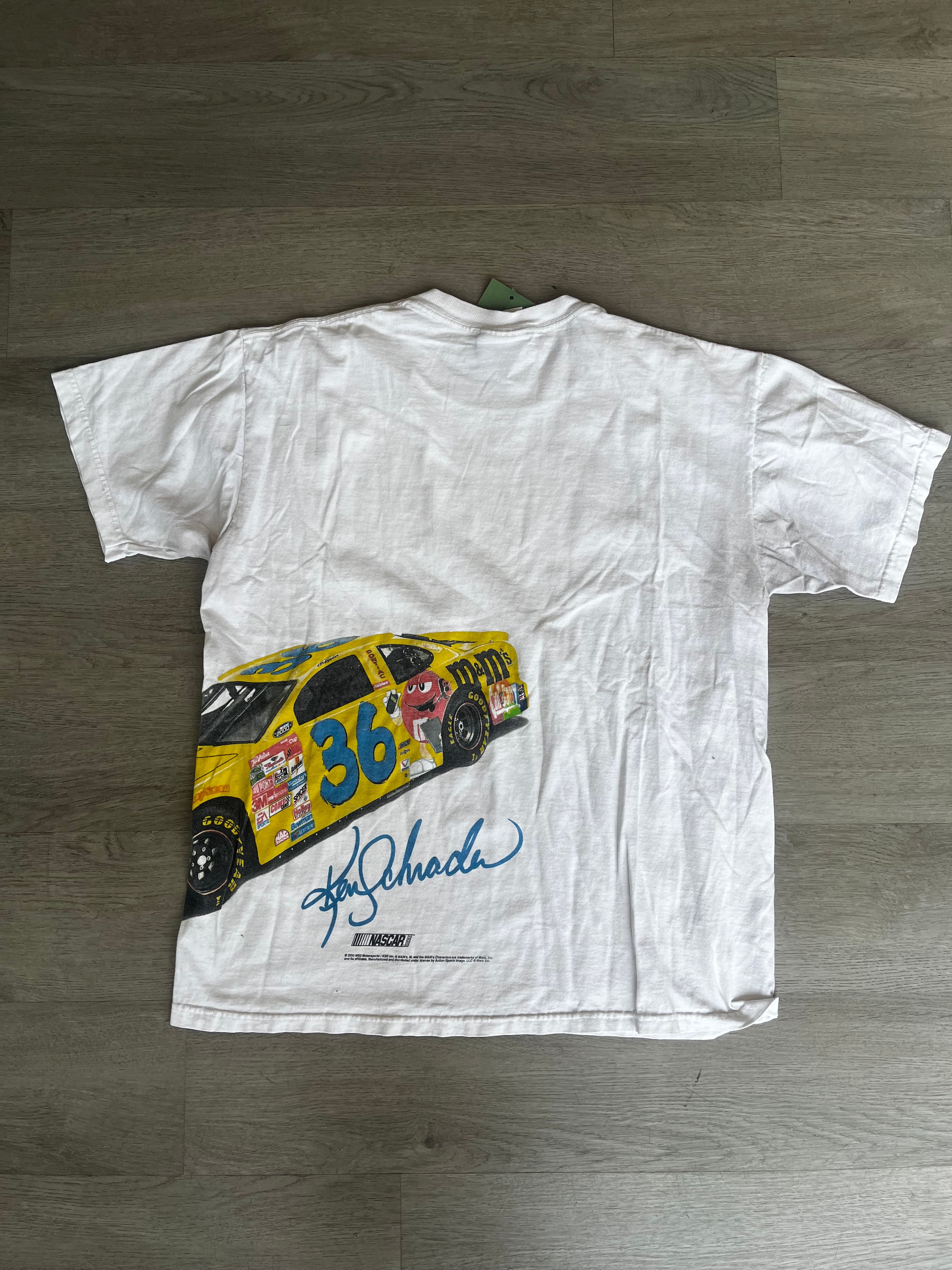 Vintage NASCAR Driver Kenny Schrader M&M's Racing Car Tee