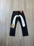Evisu Embroidered White Bull Selvedge Japanese Denim Jeans