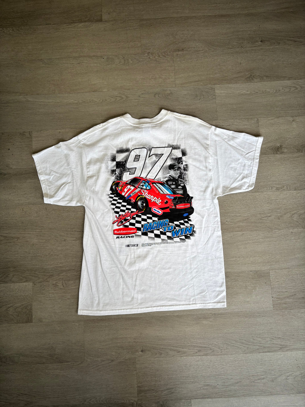 Vintage Kurt Busch #97 Roush Racing Rubbermaid Driving with Pride Tee