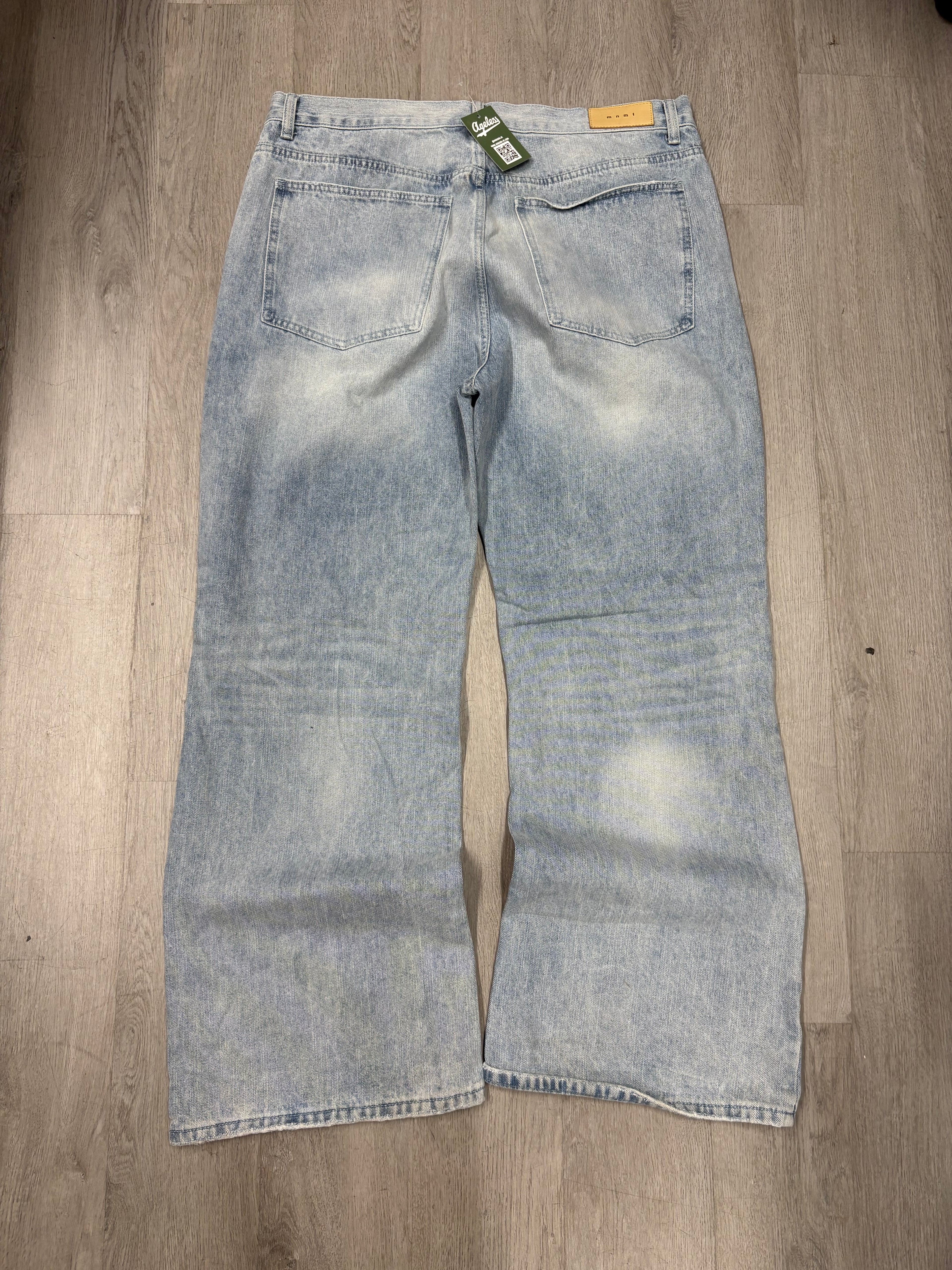 Y2k Mnml Wide Leg Faded Denim Jeans