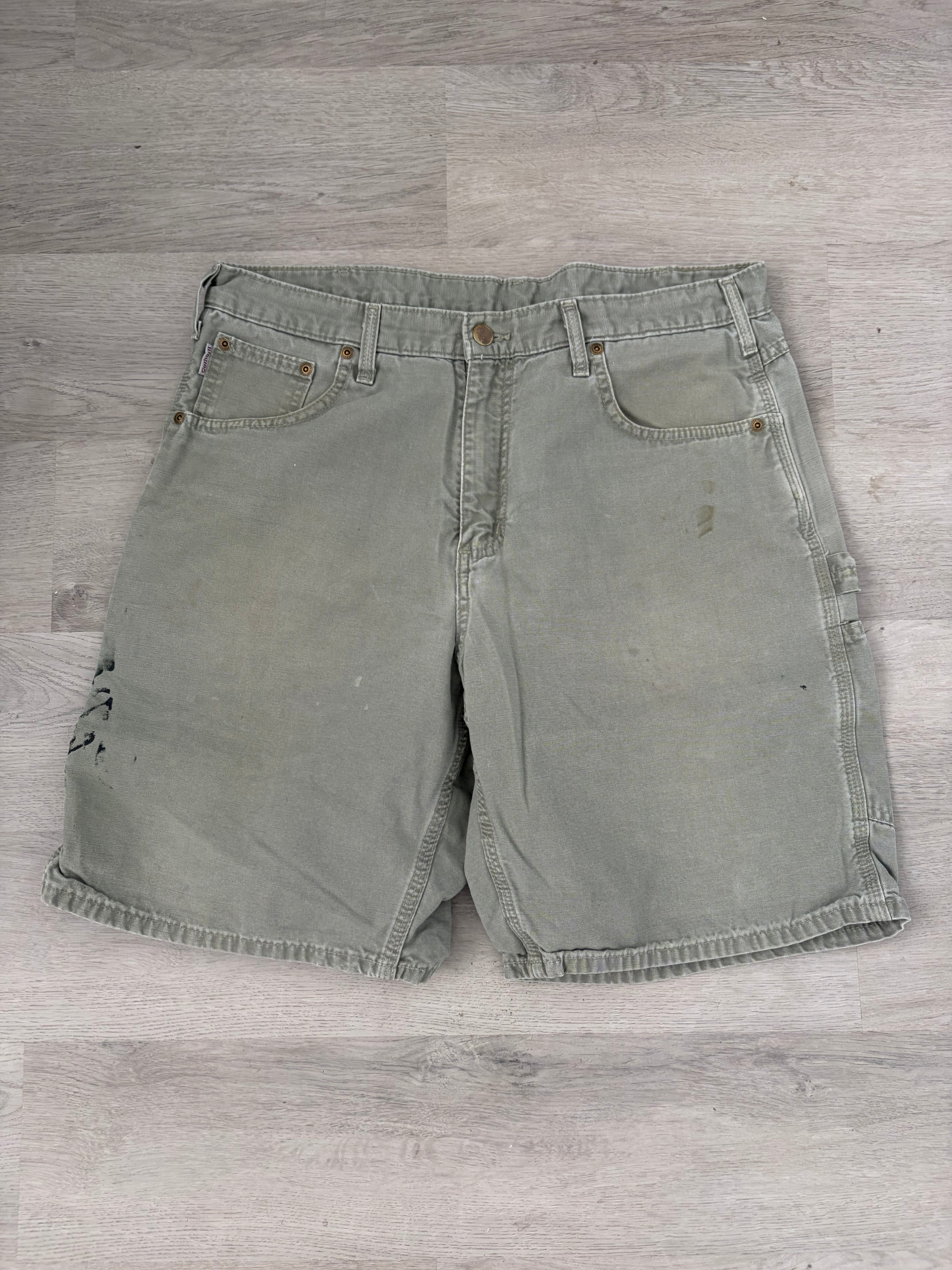 Vintage Carhartt Faded Olive Carpenter Shorts