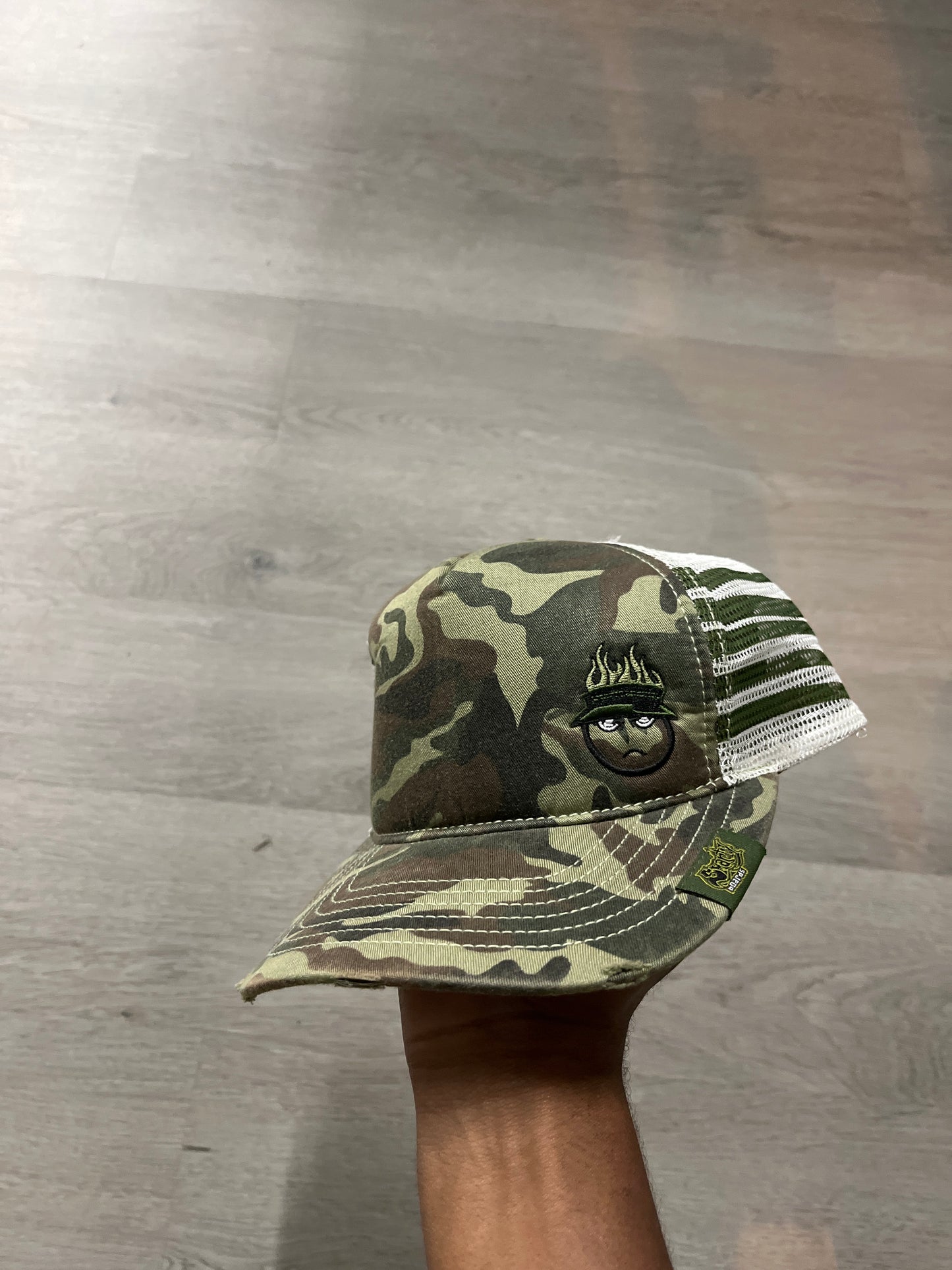 Vintage Camo Smarty Brand Snapback Hat