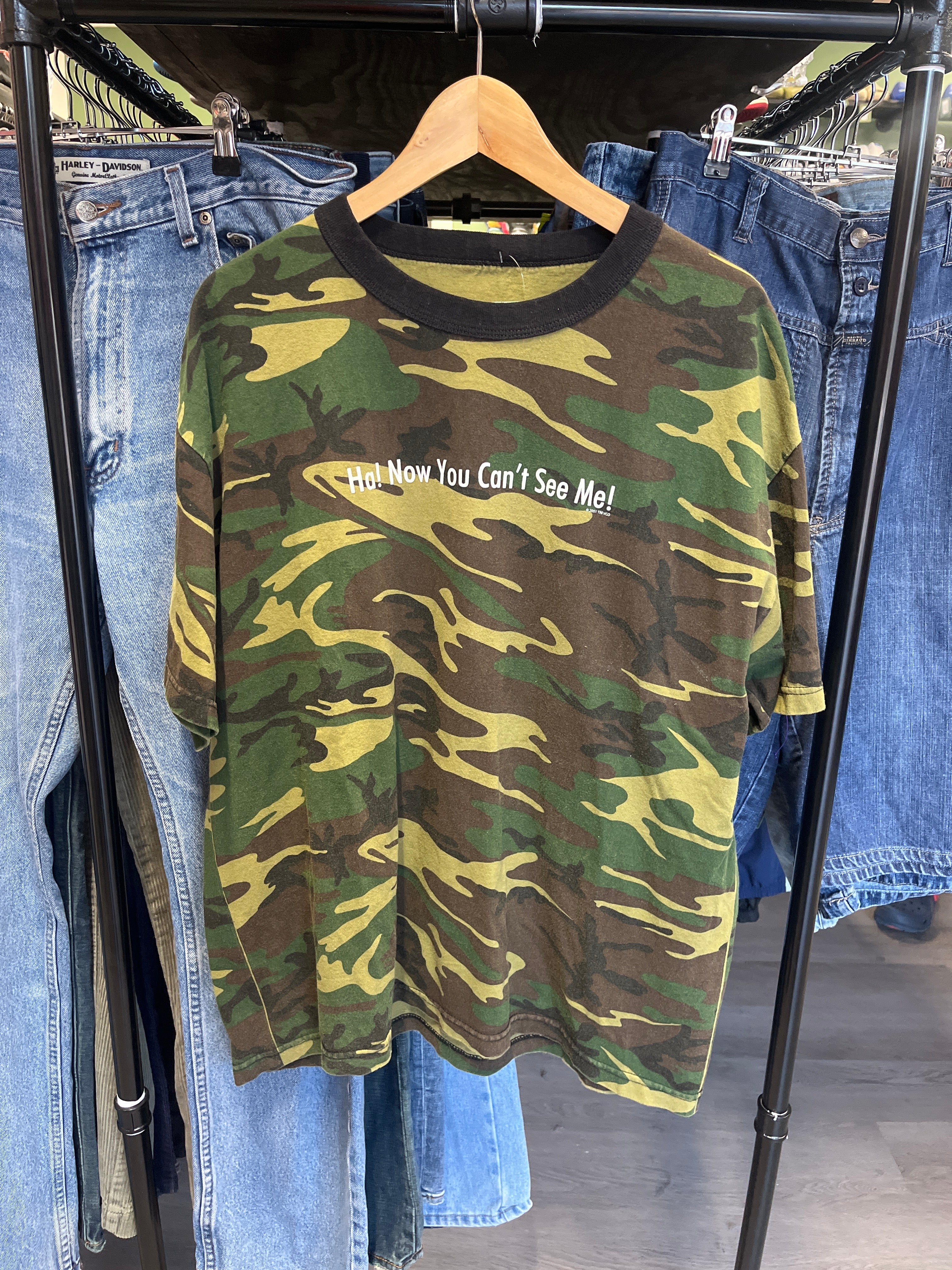 2001 Ha! Now You Can’t See Me! Camo Tee