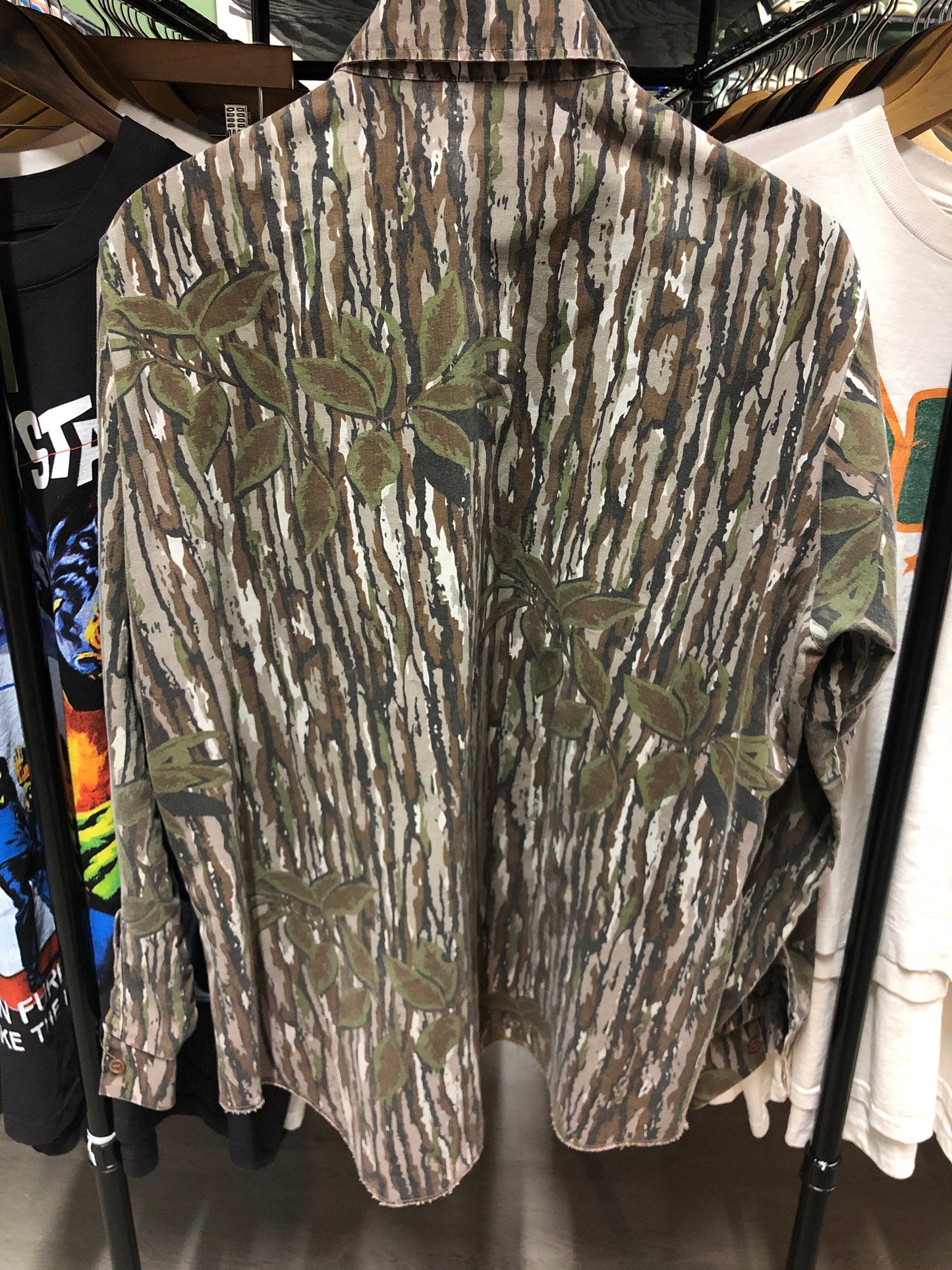 Vintage Camo Button Up long sleeve Top