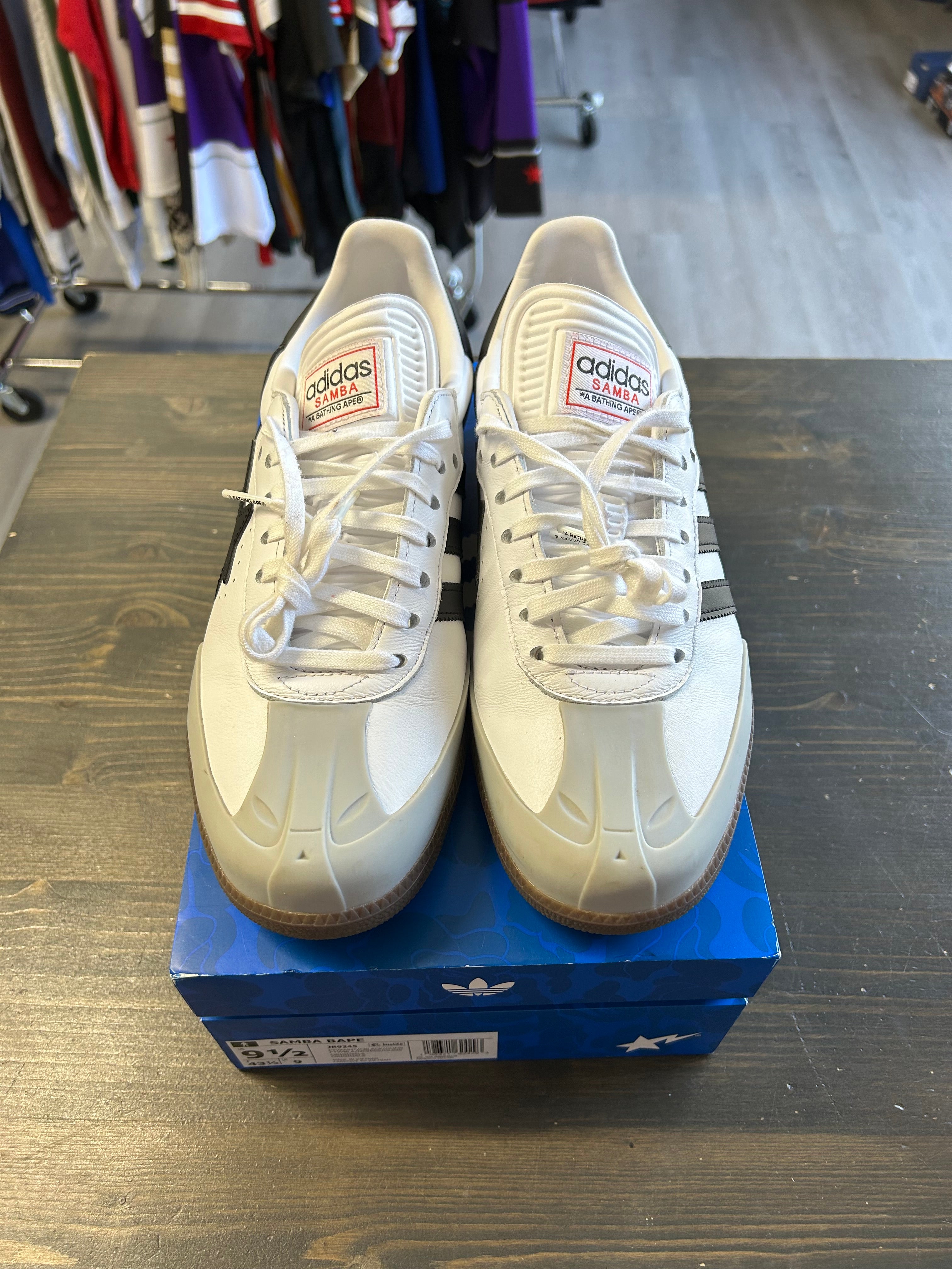 Pre-Owned Adidas Samba Bape White Black Gum