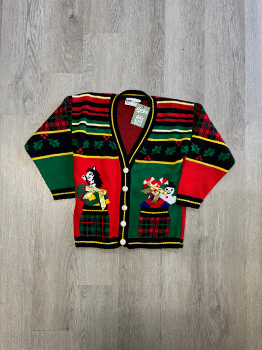 Women’s Acrylic Christmas Button Up. Sweater