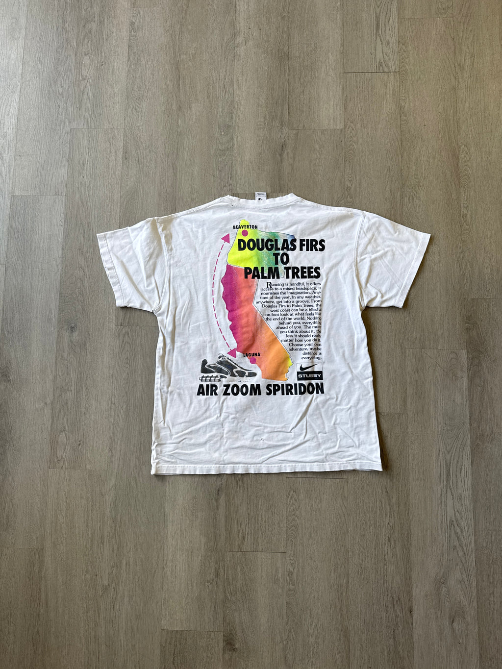 Stussy x Nike Air Zoom Spiridon Douglas Firs To Palm Tree Tee