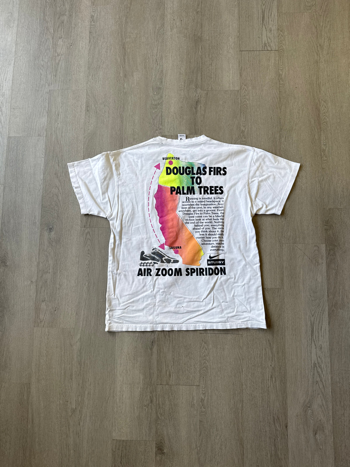 Stussy x Nike Air Zoom Spiridon Douglas Firs To Palm Tree Tee