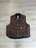 Vintage Carhartt V02 DKB Sandstone Duck Arctic Quilt Lined Vest