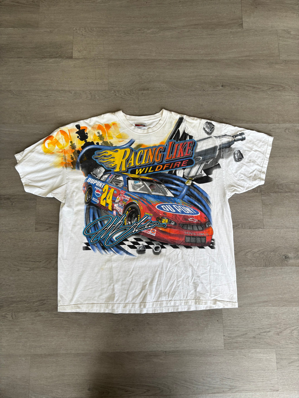 Vintage 2002 Jeff Gordon #24 NASCAR Racing Like Wildfire Tee