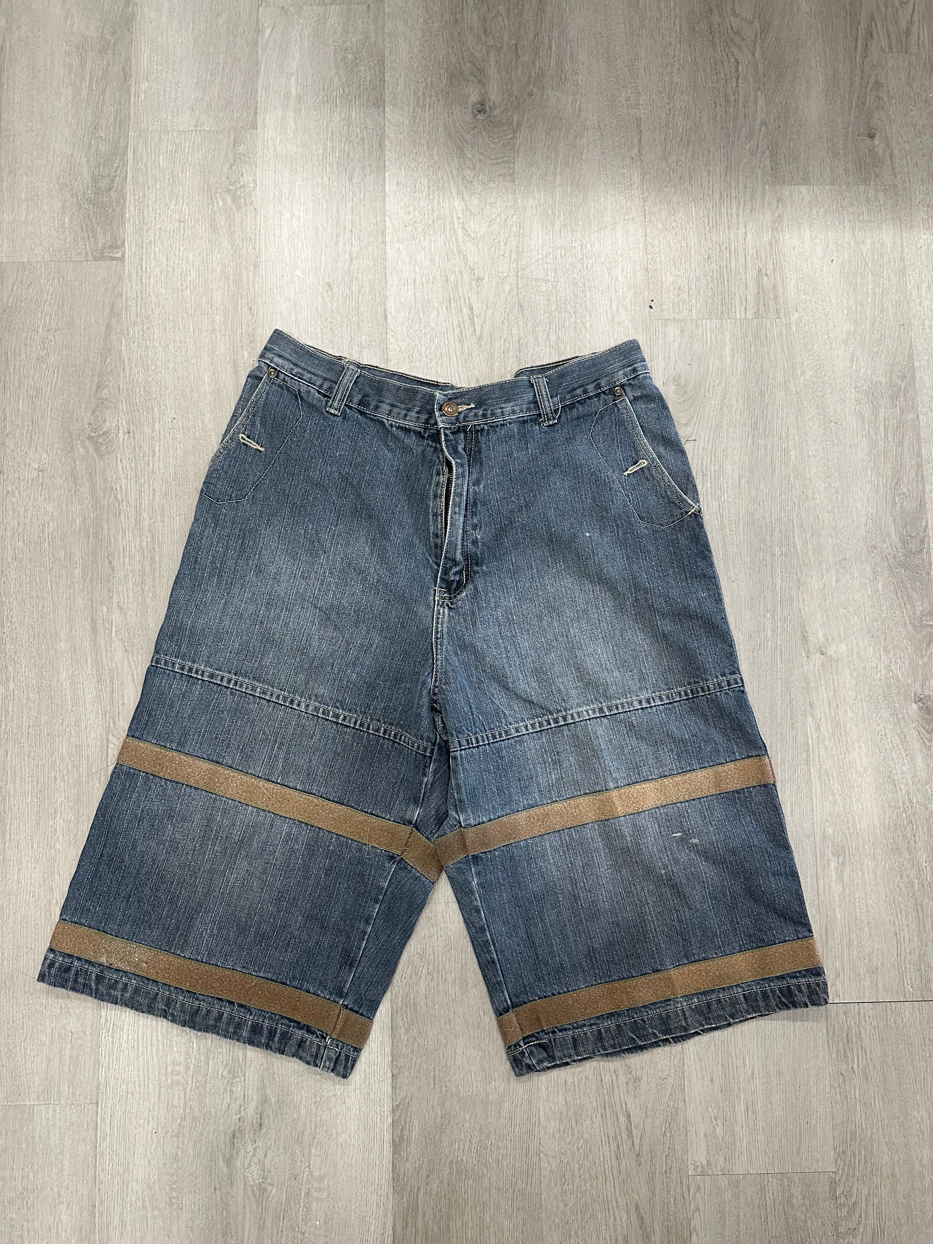 Harlem USA Y2K Baggy Leg Denim Jean Shorts Jorts