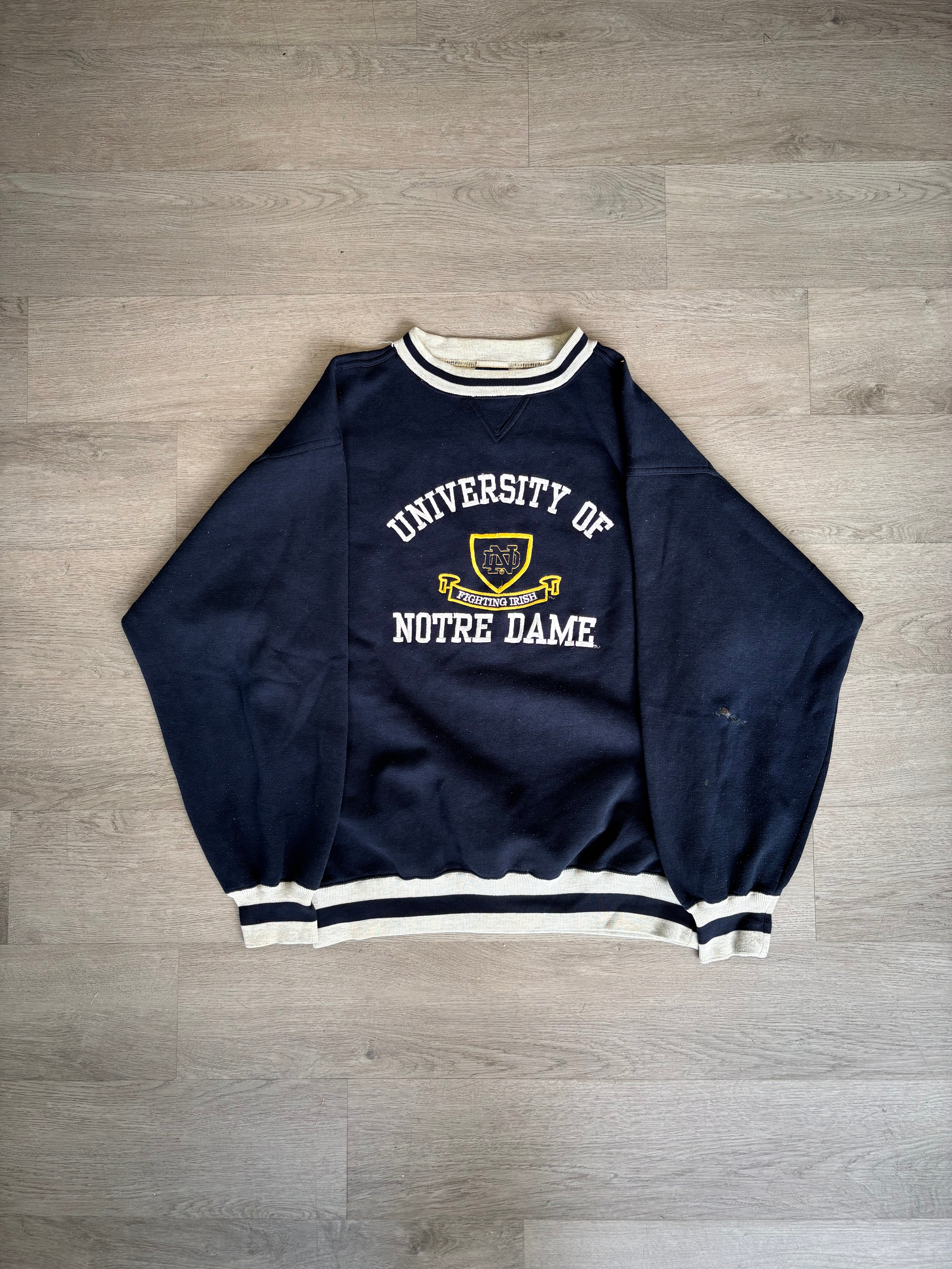 Vintage Navy Blue University of Notre Dame Sweatshirt