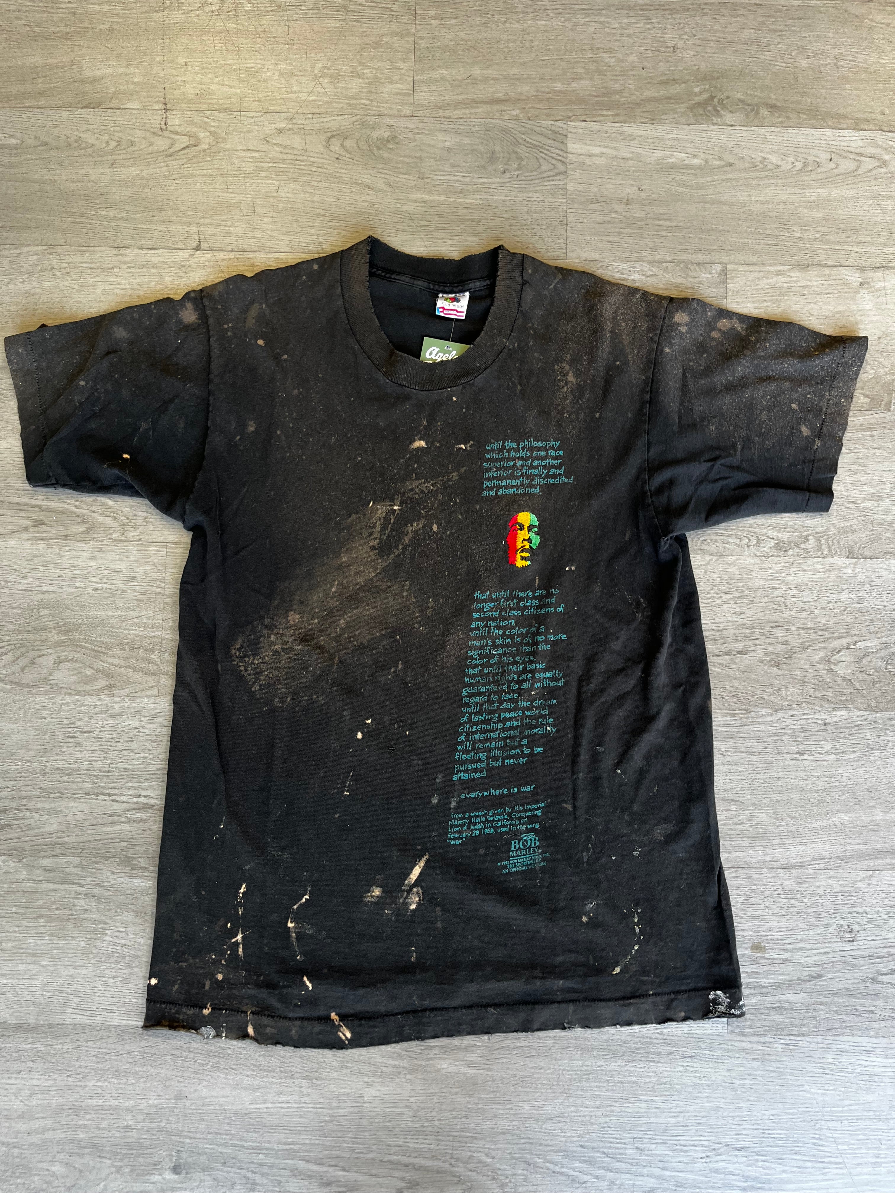 Vintage 1990s Bob Marley War Lyrics Tee