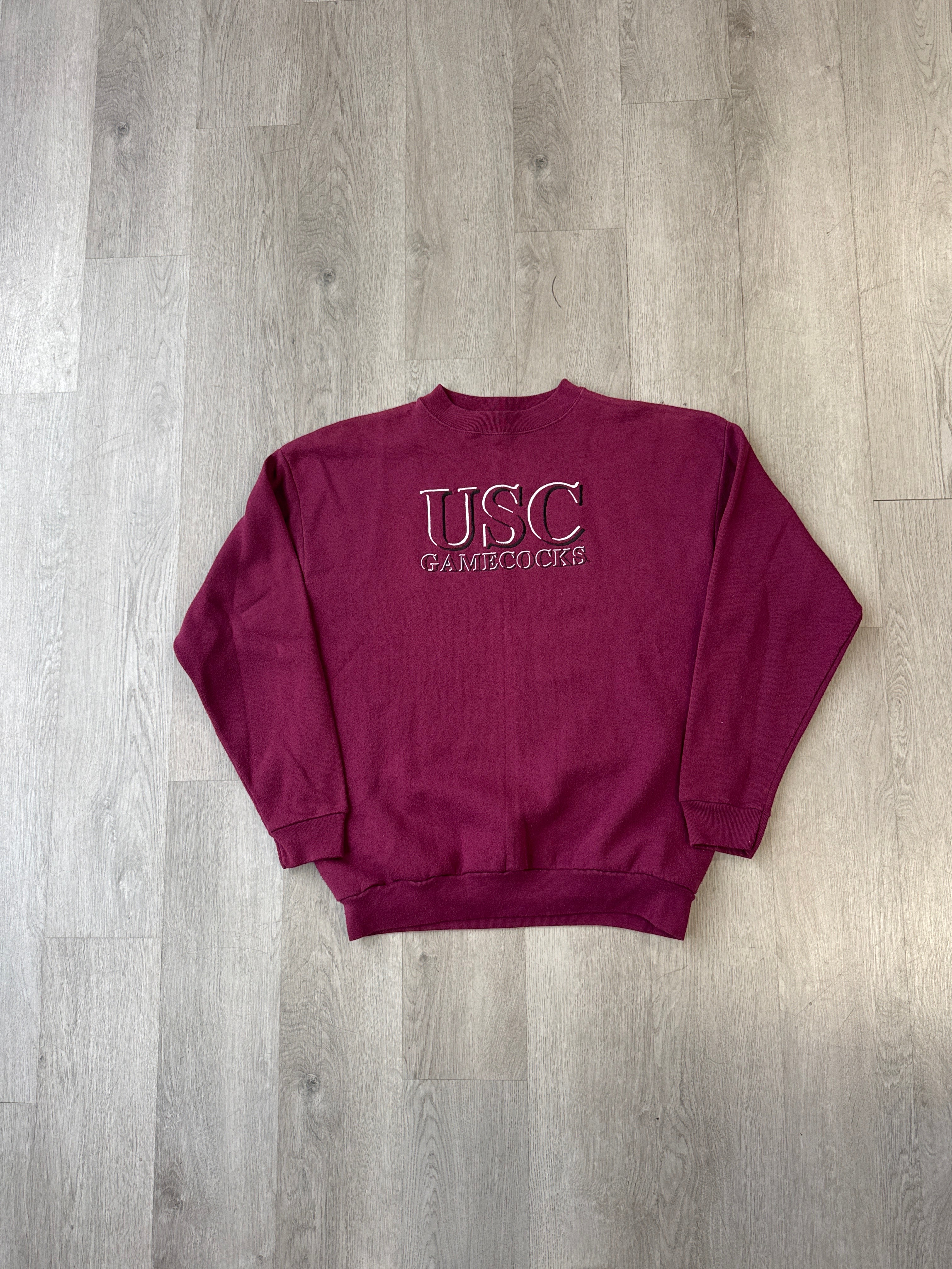 Vintage 90s University Of South Carolina Gamecocks Embroidered Sweatshirt