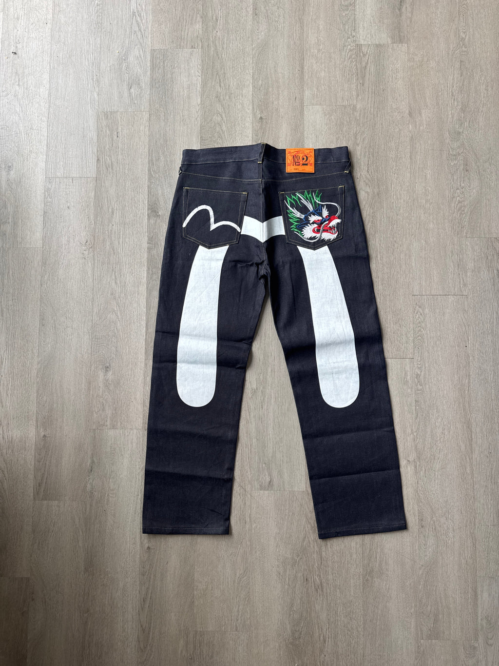 Evisu Japanese White Dragon Art Selvedge Denim Jeans