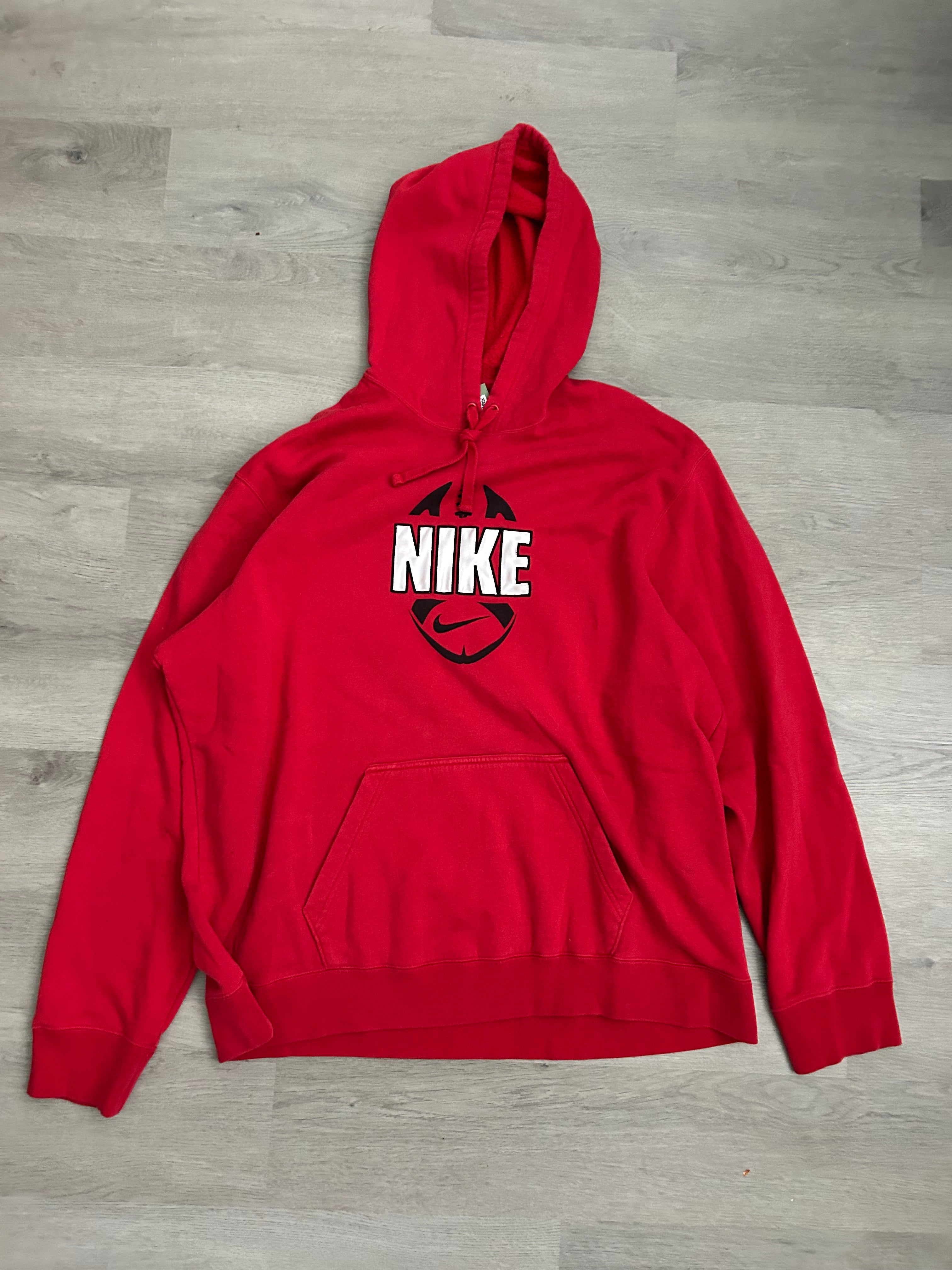 Vintage Red Nike Football Hoodie