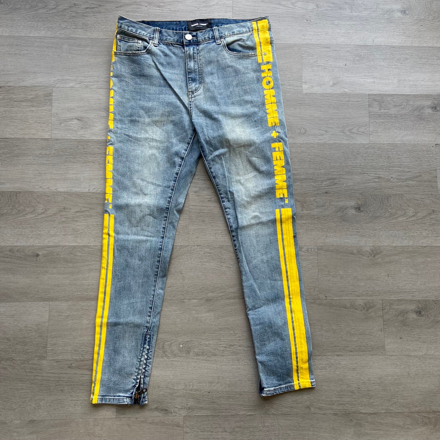 Homme + Femme Jeans Yellow Stripe
