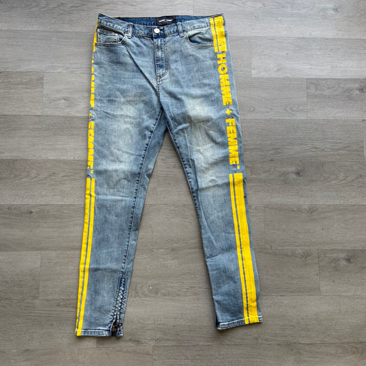 Homme + Femme Jeans Yellow Stripe