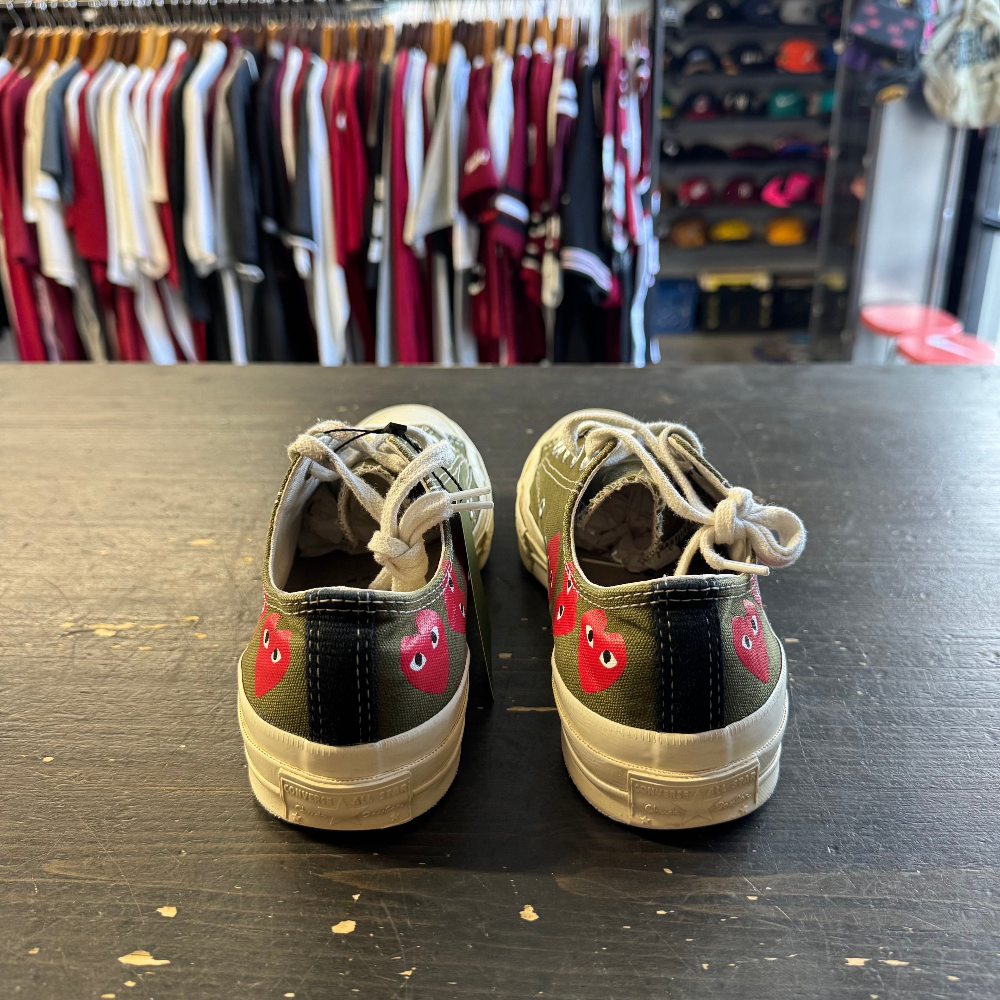 Pre-owned Converse Comme Des Garçon CDG Chuck Taylor All Star 70 Ox Multi Heart Green